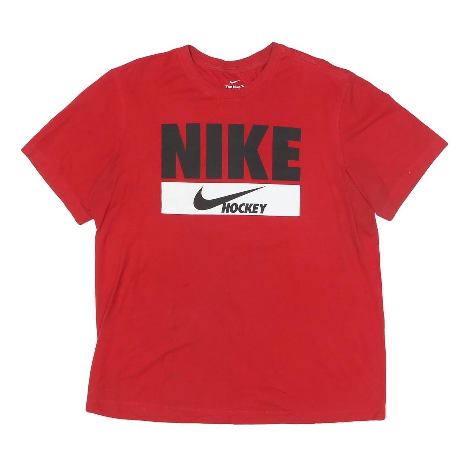 NIKE Mens Red Graphic T-Shirt L Short Sleeve Crew Neck Sports Casual Refurbished - N/A refurbished available on Cerqular