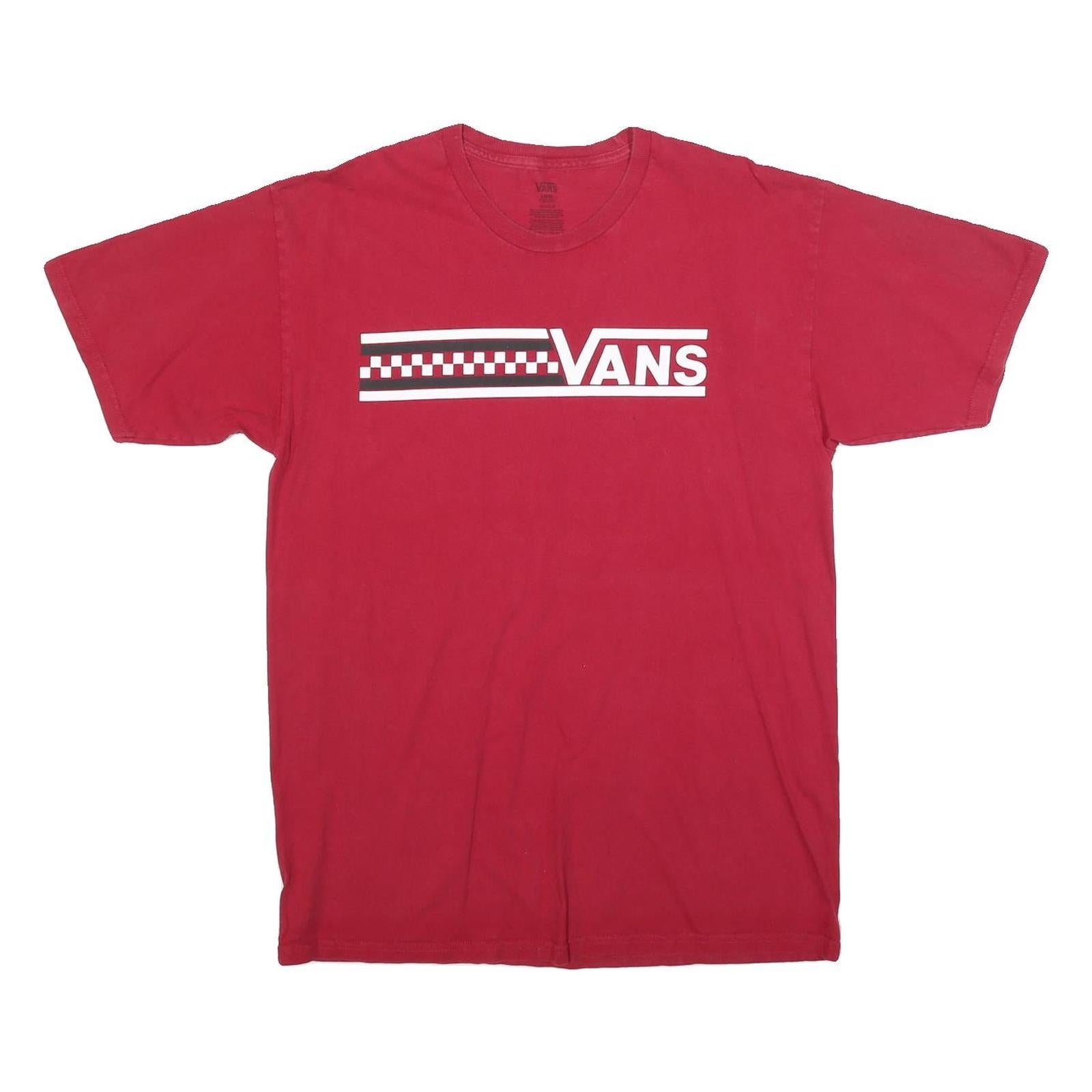 Buy VANS Mens Red Graphic T-Shirt L Short Sleeve Crew Neck Cotton Blend Refurbished - $18.19 VANS Mens Red Graphic T-Shirt L Short Sleeve Crew Neck Cotton Blend Refurbished - N/A refurbished available on Cerqular