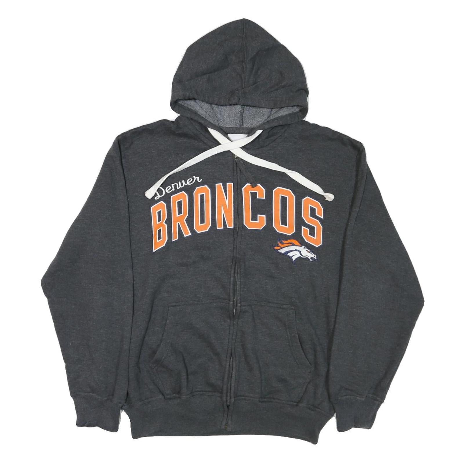 Buy NFL Mens Grey Denver Broncos Full Zip Hoodie L Cotton Blend NFL Logo Refurbished - $38.99 NFL Mens Grey Denver Broncos Full Zip Hoodie L Cotton Blend NFL Logo Refurbished - N/A refurbished available on Cerqular