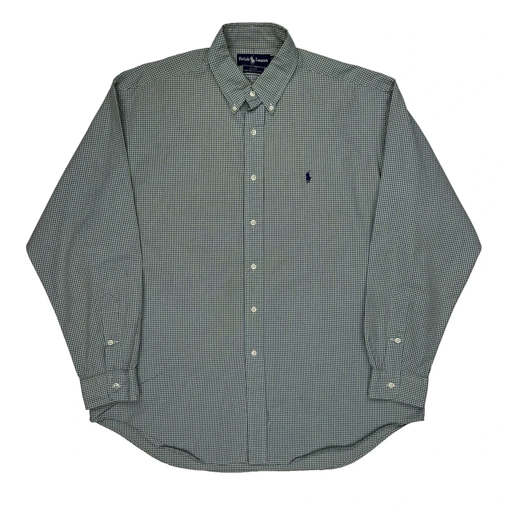 Blake Shirt Ralph Lauren Checked Shirt - Large Green Cotton Refurbished - Thrifted (note: this is a term often used to describe second- refurbished available on Cerqular
