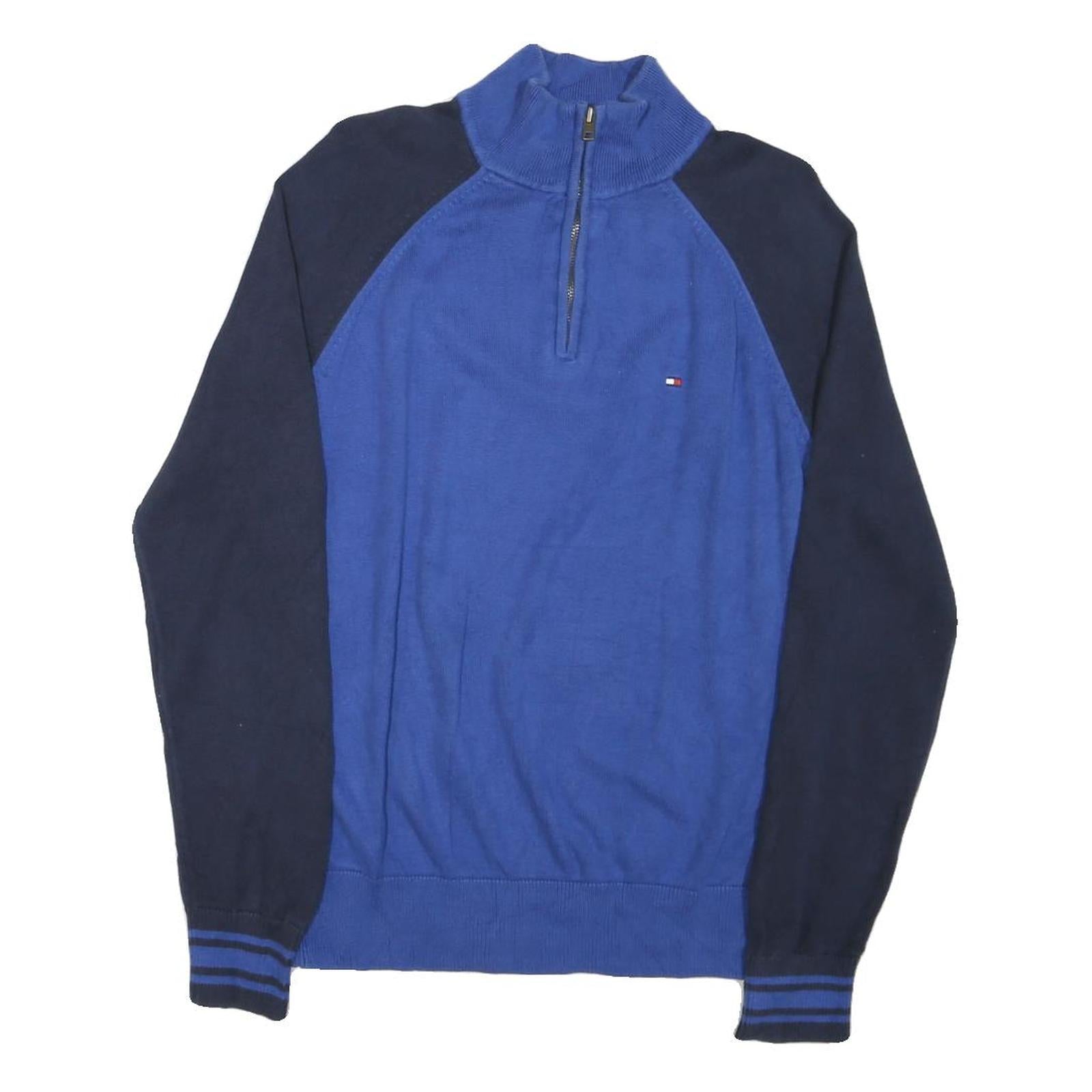 TOMMY HILFIGER Mens Blue Navy Plain Pullover Roll Neck Basic Knit M Cotton Blend Refurbished - N/A refurbished available on Cerqular