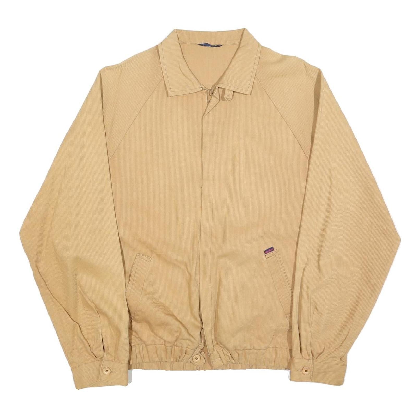 CLAY FERRY Mens Beige Cotton Blend Jacket L Zip Casual Lightweight Plain Refurbished - N/A refurbished available on Cerqular