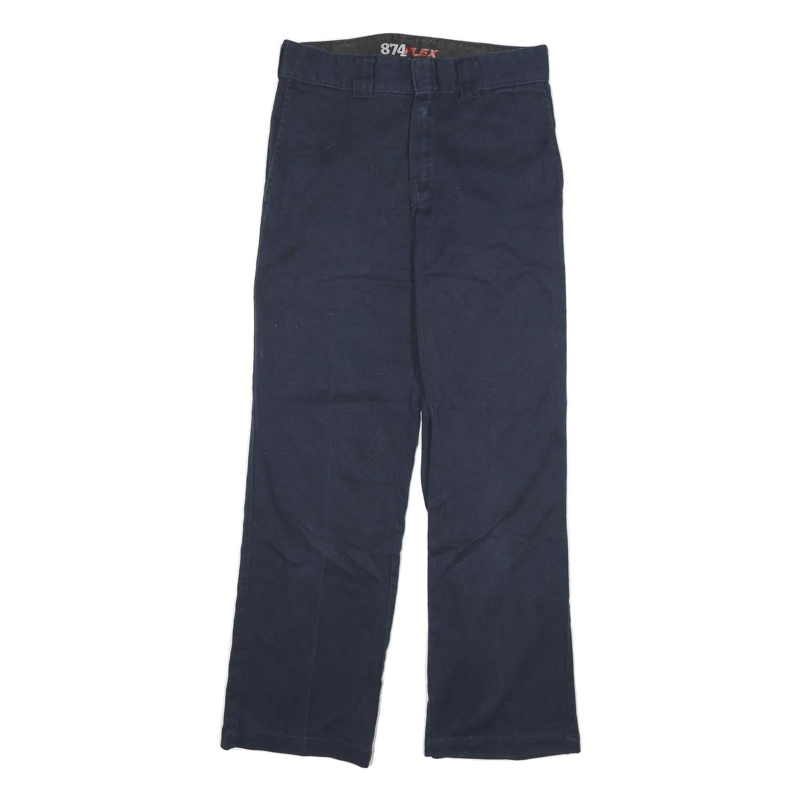 DICKIES Mens Cotton Blend Navy Regular Fit Straight Leg Trousers W28 L30 Refurbished - N/A refurbished available on Cerqular