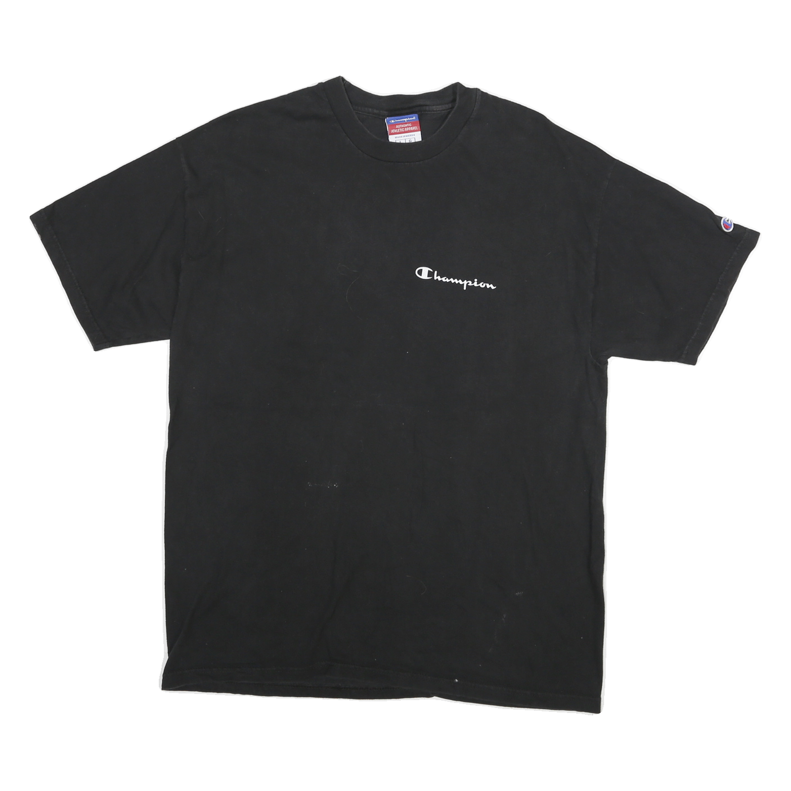 CHAMPION Mens Black Classic L Short Sleeve Crew Neck Logo Print T-Shirt Refurbished - N/A refurbished available on Cerqular
