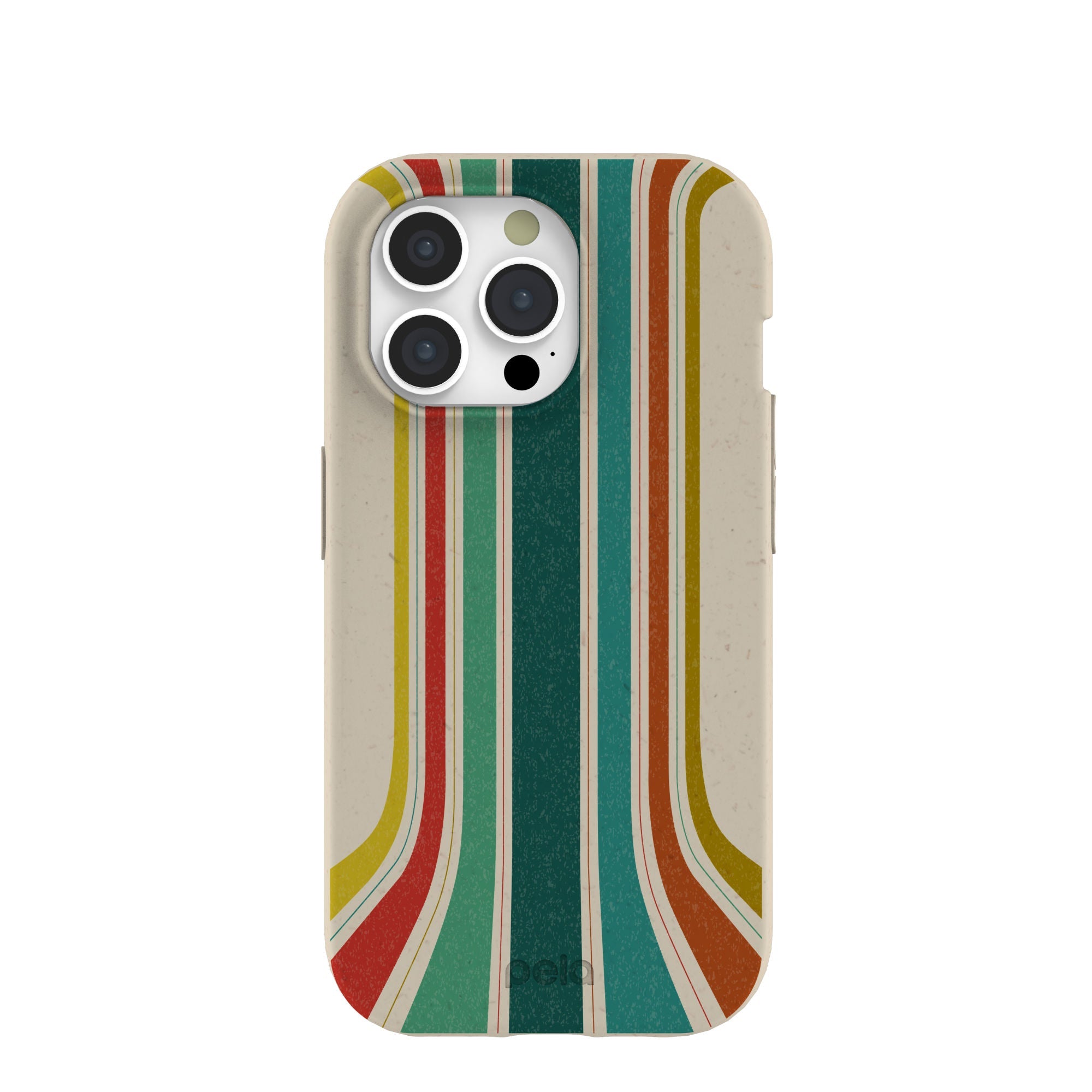 London Fog Retro Lines iPhone 15 Pro Case Refurbished - Pela Case refurbished available on Cerqular