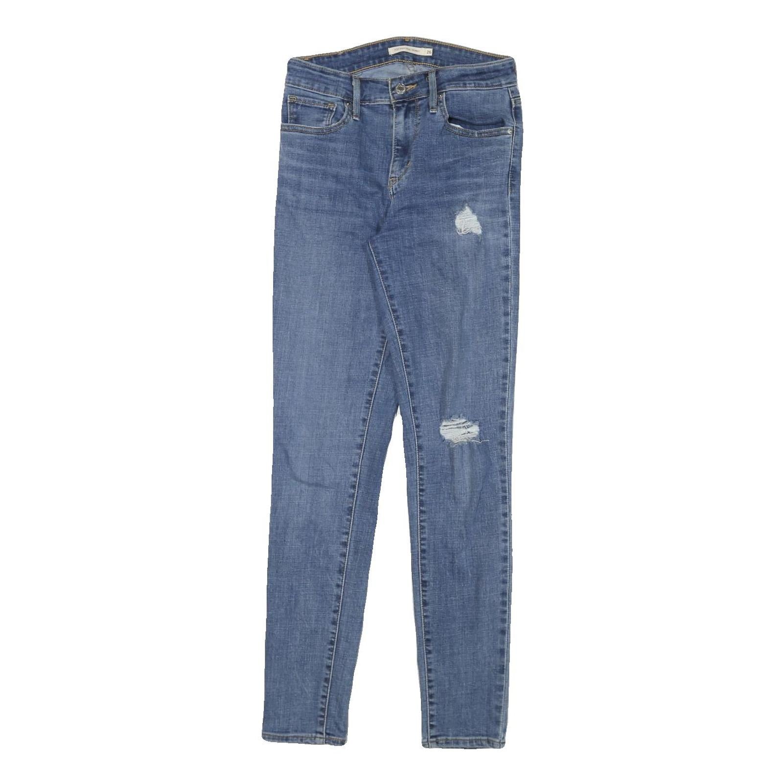 LEVI'S 721 Womens Jeans Blue Slim Skinny Denim Medium W26 L29 Distressed Refurbished - N/A refurbished available on Cerqular