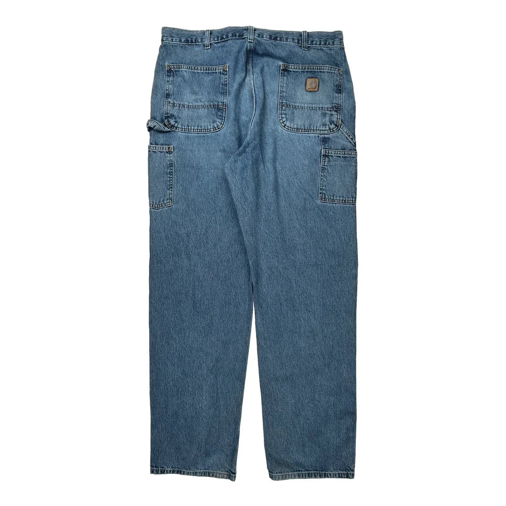 Carhartt Carpenter Jeans - 36W 32L Blue Denim Refurbished - Thrifted (note: this is a term often used to describe second- refurbished available on Cerqular