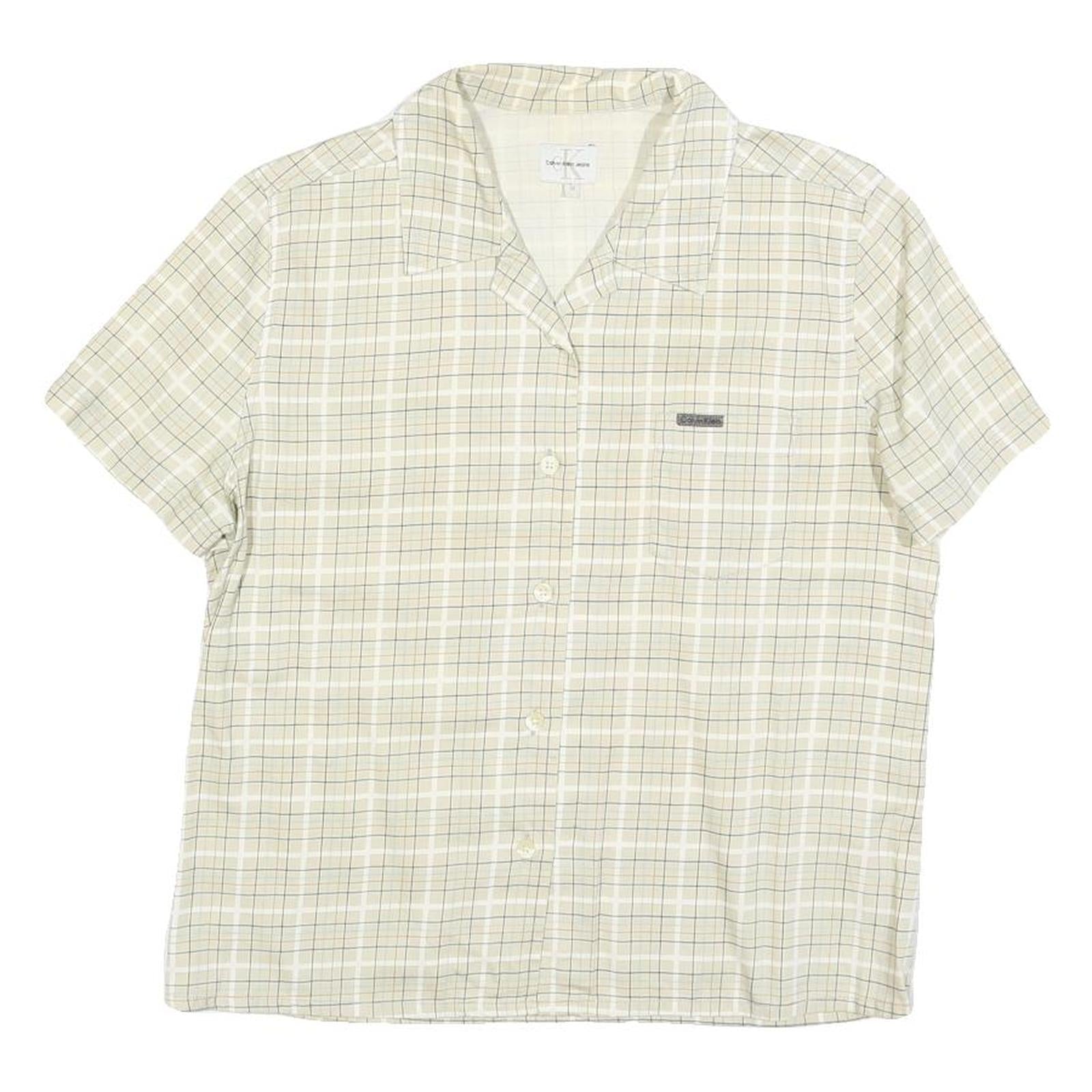 Buy CALVIN KLEIN JEANS Womens Beige Check Shirt M Cotton Blend Casual Lightweight Refurbished - $25.99 CALVIN KLEIN JEANS Womens Beige Check Shirt M Cotton Blend Casual Lightweight Refurbished - N/A refurbished available on Cerqular
