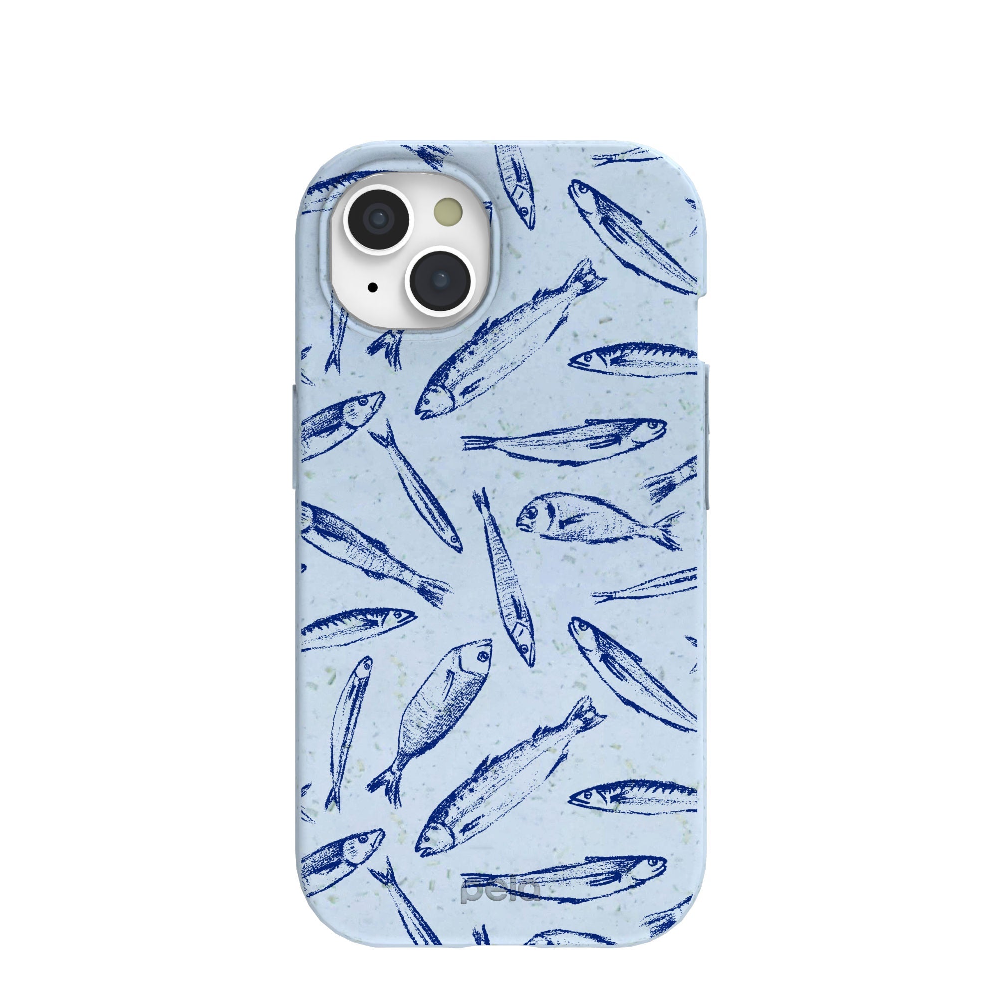 Powder Blue Fishery iPhone 15 Case Refurbished - Pela Case refurbished available on Cerqular