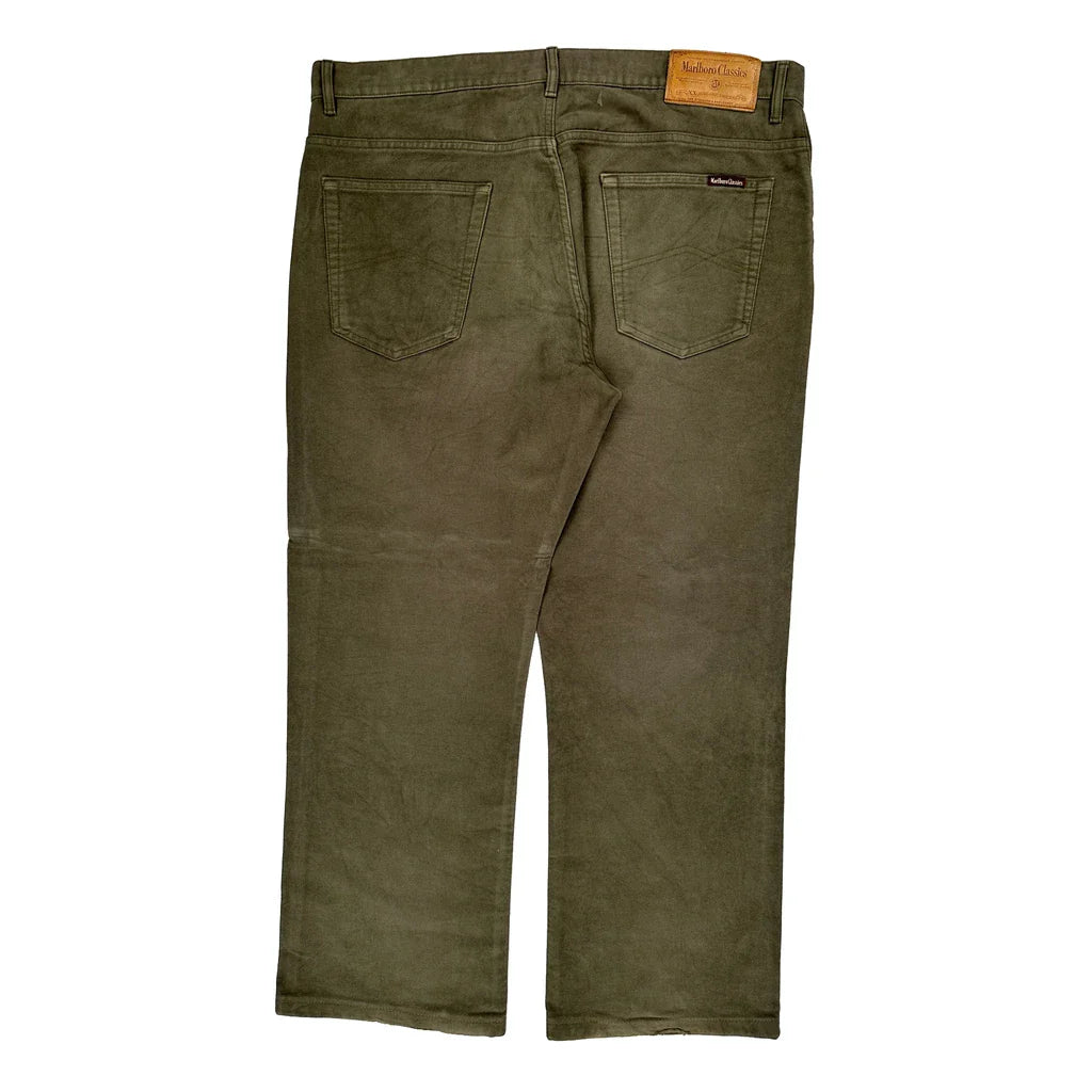 Marlboro Classics Trousers - 39W 34L Green Cotton Refurbished - Thrifted (note: this is a term often used to describe second- refurbished available on Cerqular