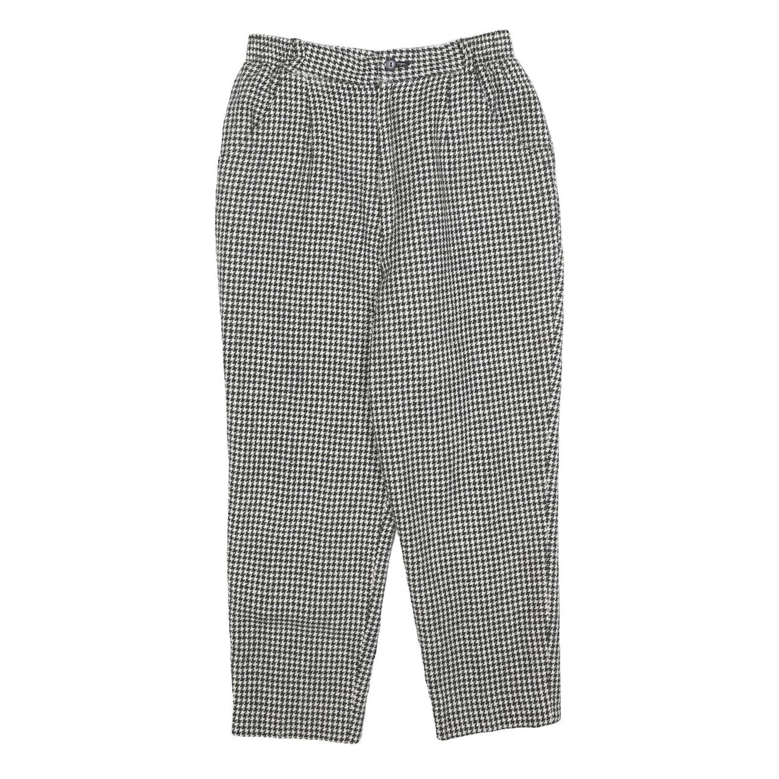 Womens Regular Fit Houndstooth Black & White Trousers W25 L22 Zip Pockets Refurbished - N/A refurbished available on Cerqular