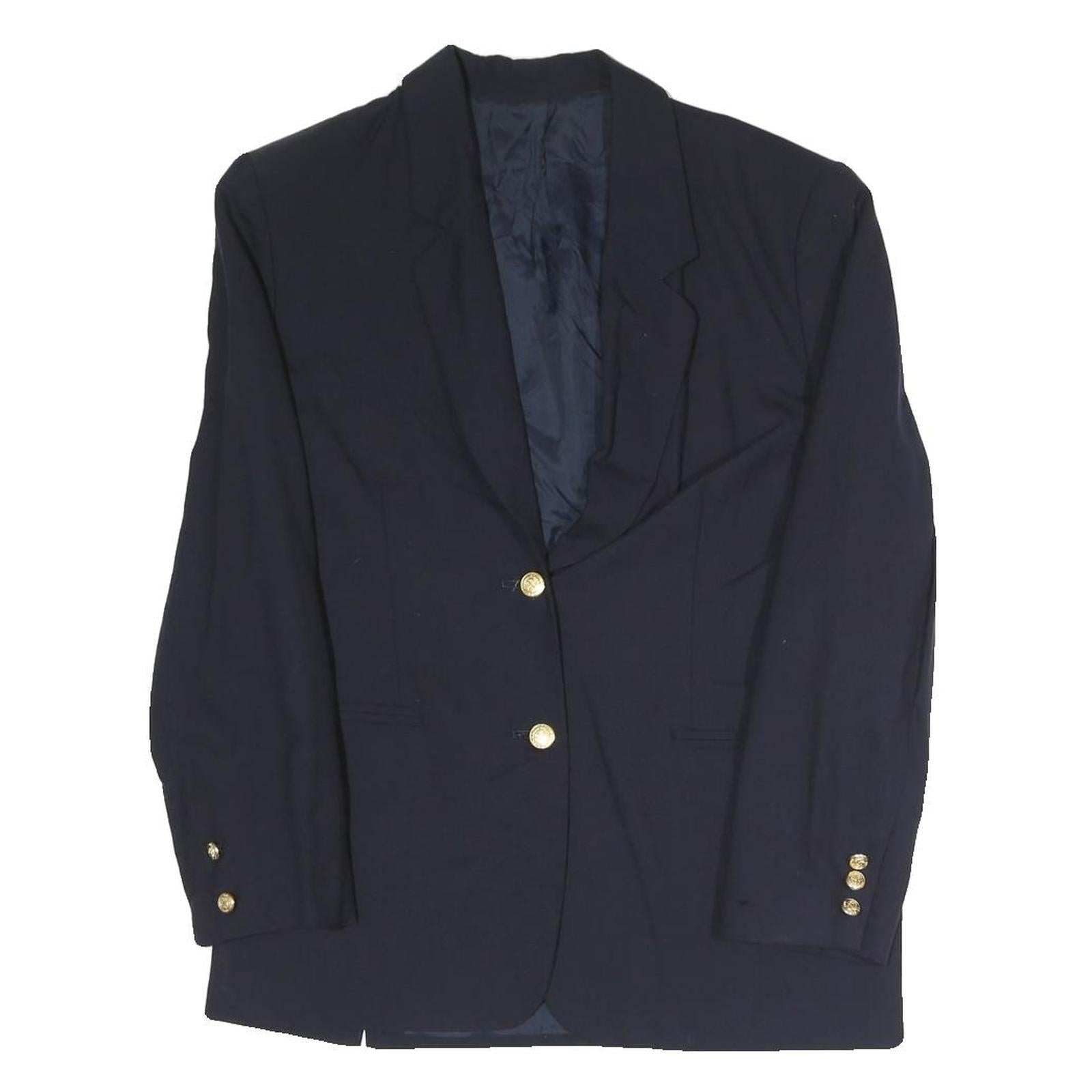 Navy Womens Classic Button Polyester Blend Jacket UK 8 Tailored Plain Elegant Refurbished - N/A refurbished available on Cerqular
