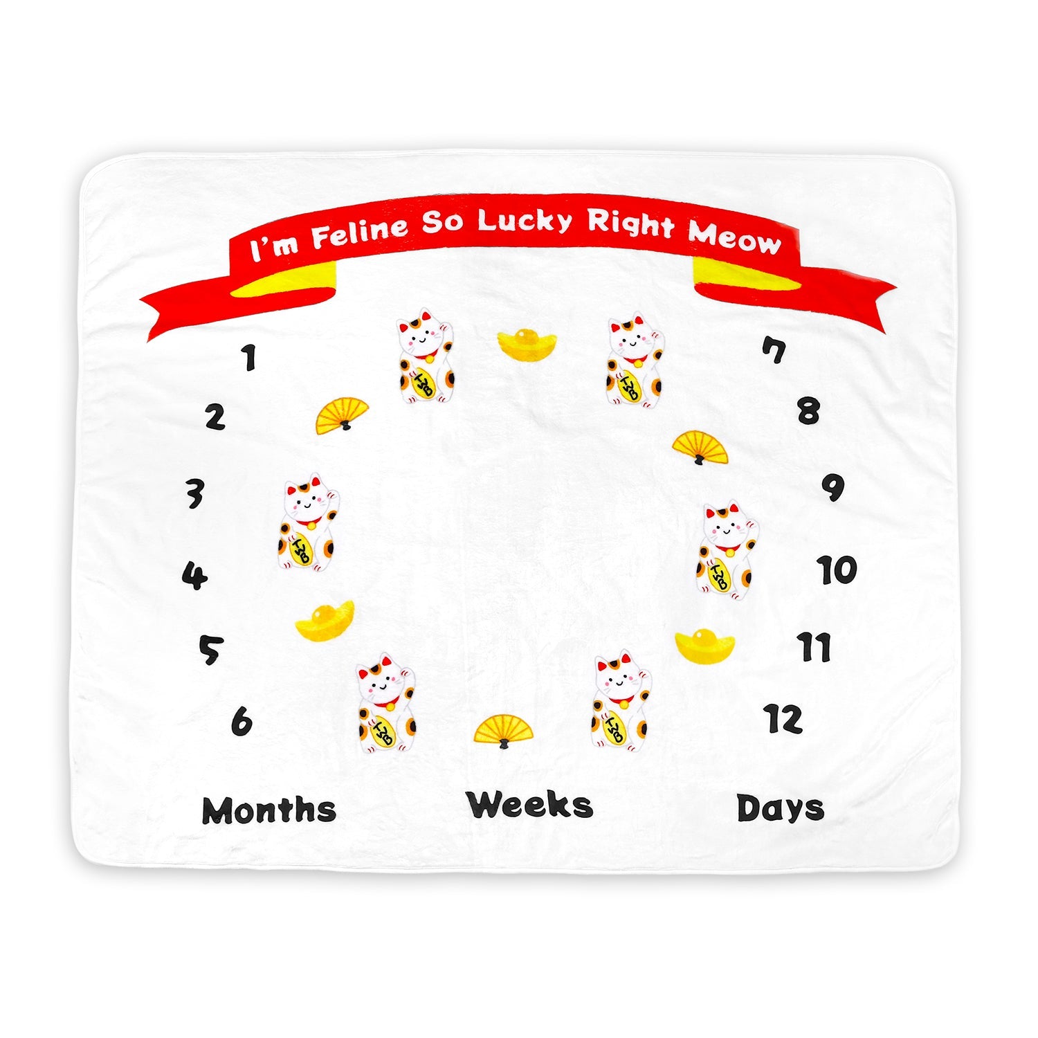 Fleece Milestone Blanket for Baby Photography - I'm Feline So Lucky Right Meow Refurbished - The Wee Bean refurbished available on Cerqular