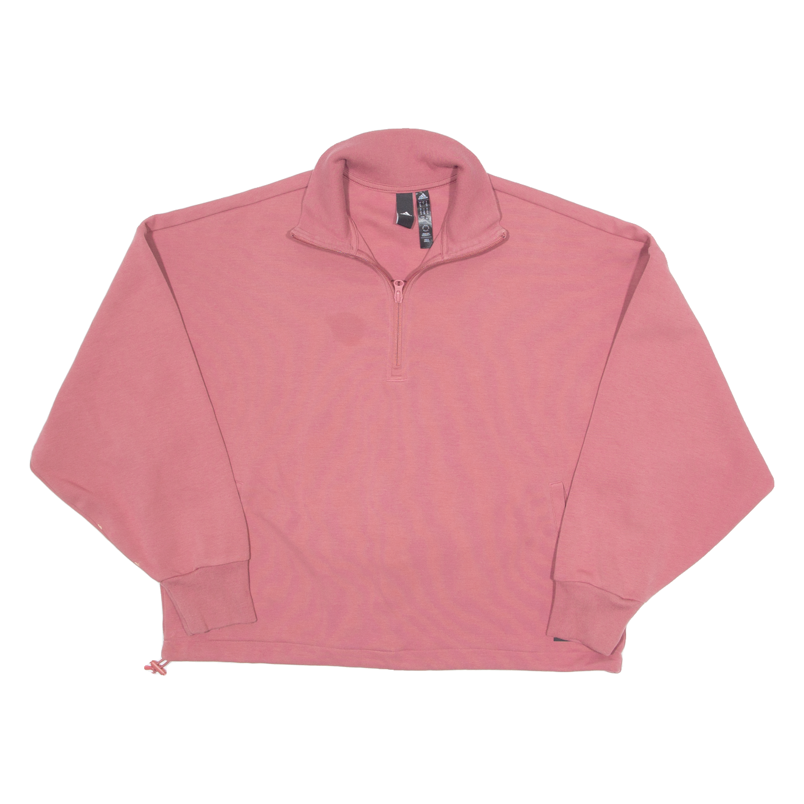 ADIDAS Cropped Womens Sweatshirt Pink 1/4 Zip L Refurbished - N/A refurbished available on Cerqular