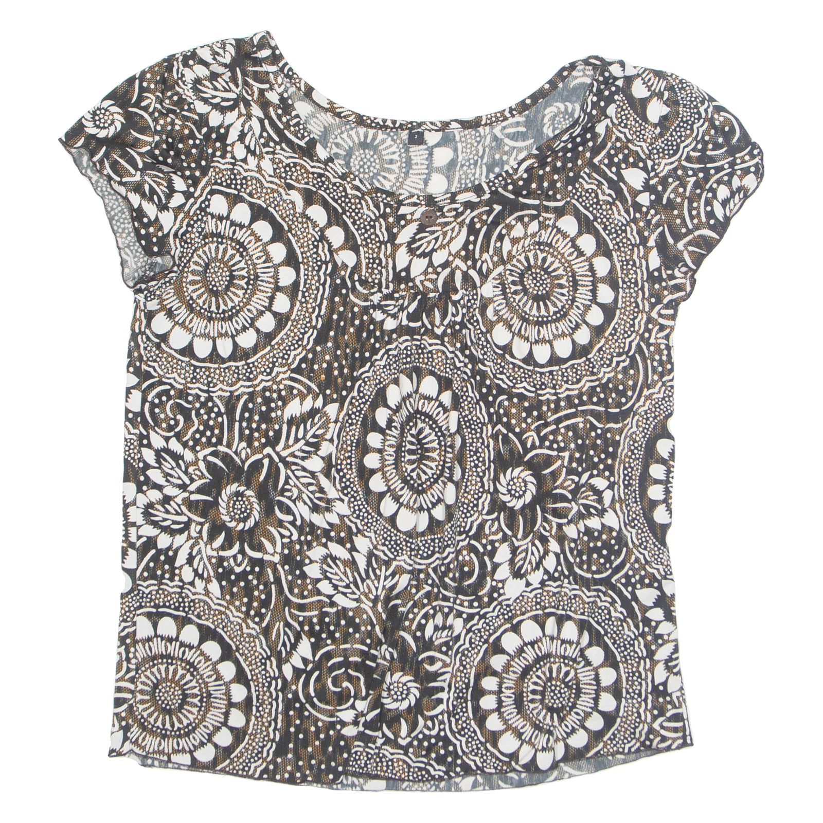 Womens Printed Blouse Black Floral M Refurbished - N/A refurbished available on Cerqular