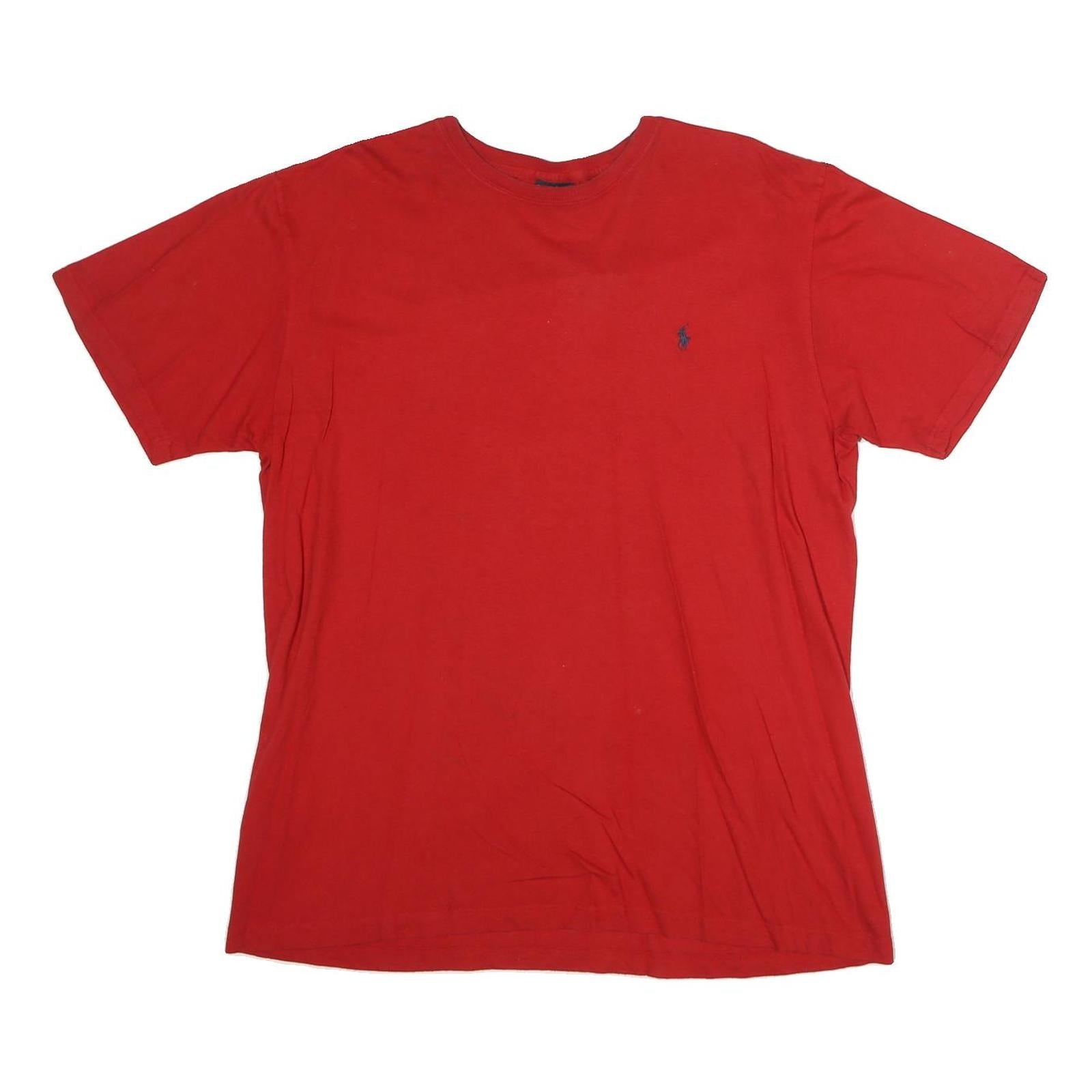 POLO RALPH LAUREN Mens Red Classic T-Shirt M Short Sleeve Crew Neck Cotton Refurbished - N/A refurbished available on Cerqular