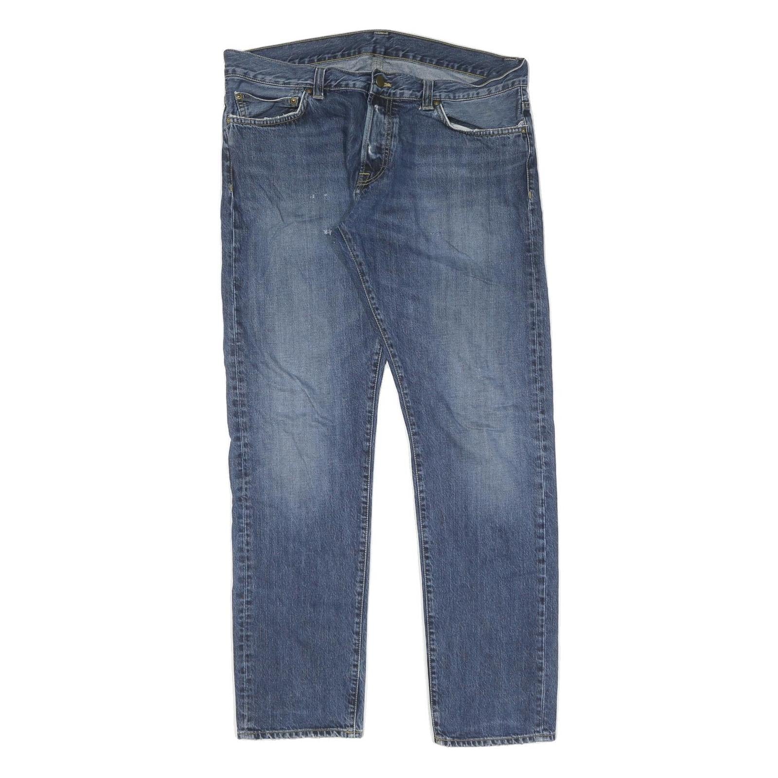 CARHARTT Mens Blue Jeans Regular Straight Denim Medium W34 L32 Zip Closure Refurbished - N/A refurbished available on Cerqular