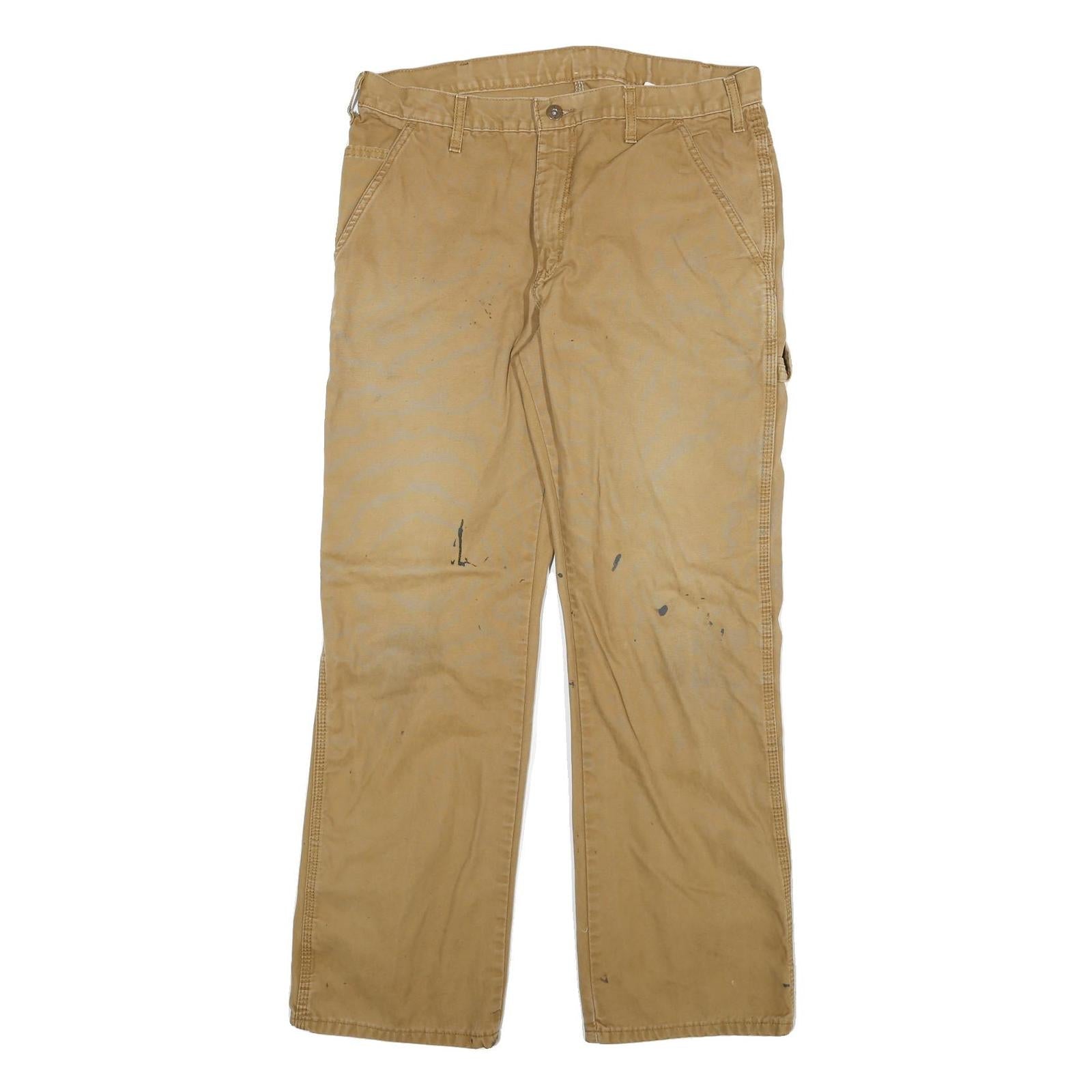 DICKIES Mens Cotton Blend Beige Relaxed Straight Trousers W33 L29 Workwear Refurbished - N/A refurbished available on Cerqular