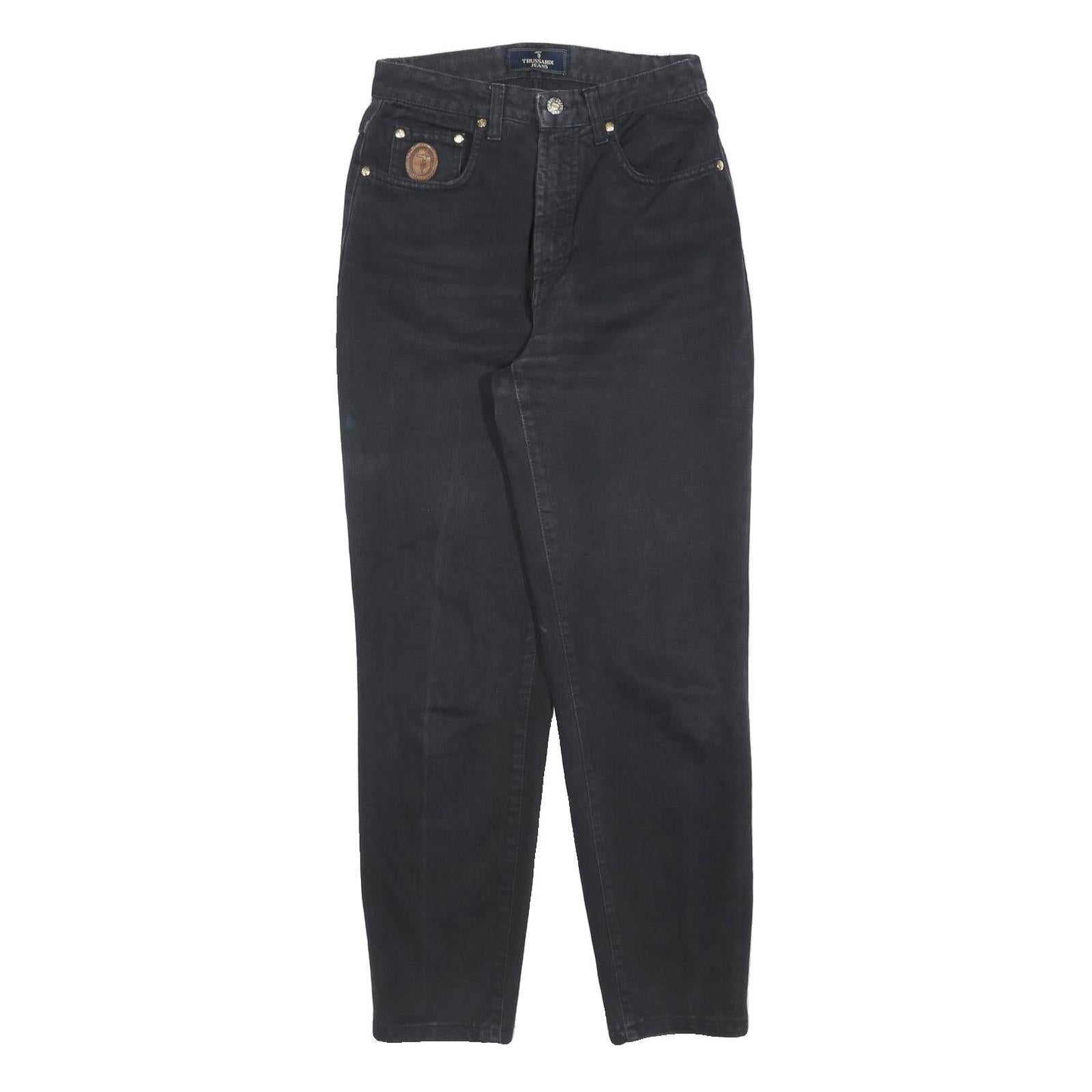 TRUSSARDI Womens Jeans Black Cotton Blend Regular W25 L28 Stylish Zip Closure Refurbished - N/A refurbished available on Cerqular