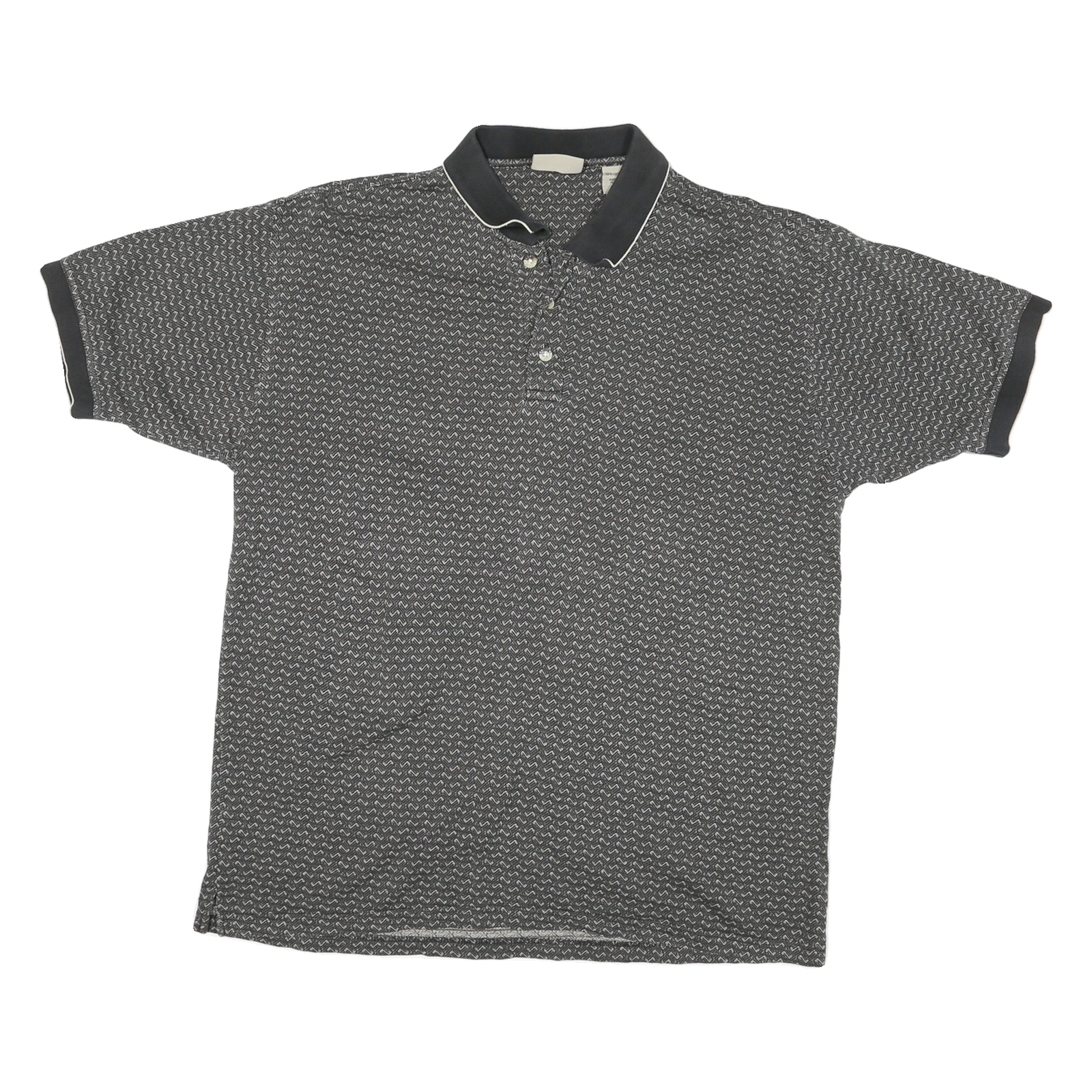 CANUON CREEK Mens Grey Polo Shirt M Cotton Blend Short Sleeve Patterned Casual Refurbished - N/A refurbished available on Cerqular