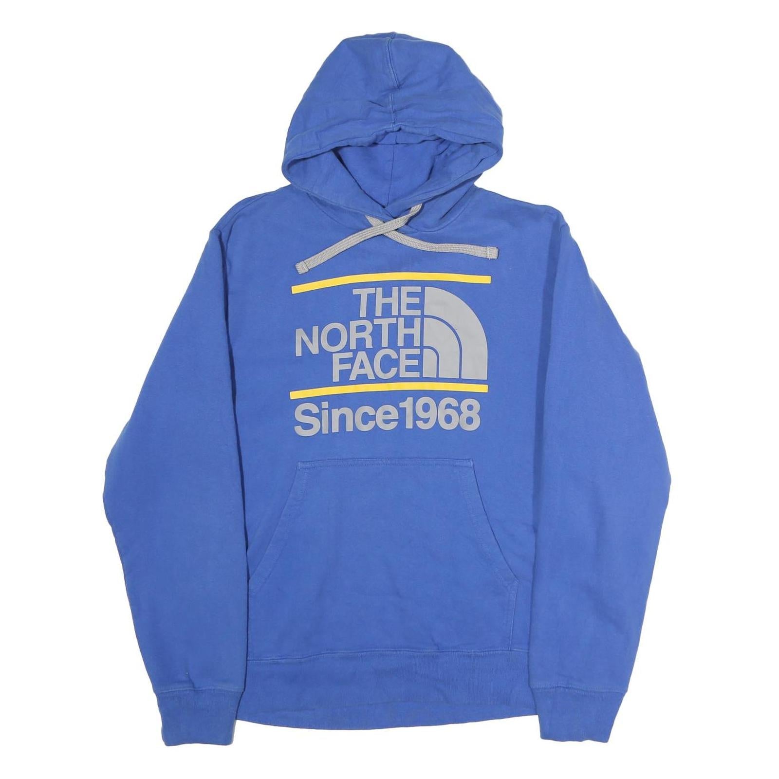 THE NORTH FACE Mens Blue Hoodie M Cotton Logo Print Pullover Drawstring Hood Refurbished - N/A refurbished available on Cerqular