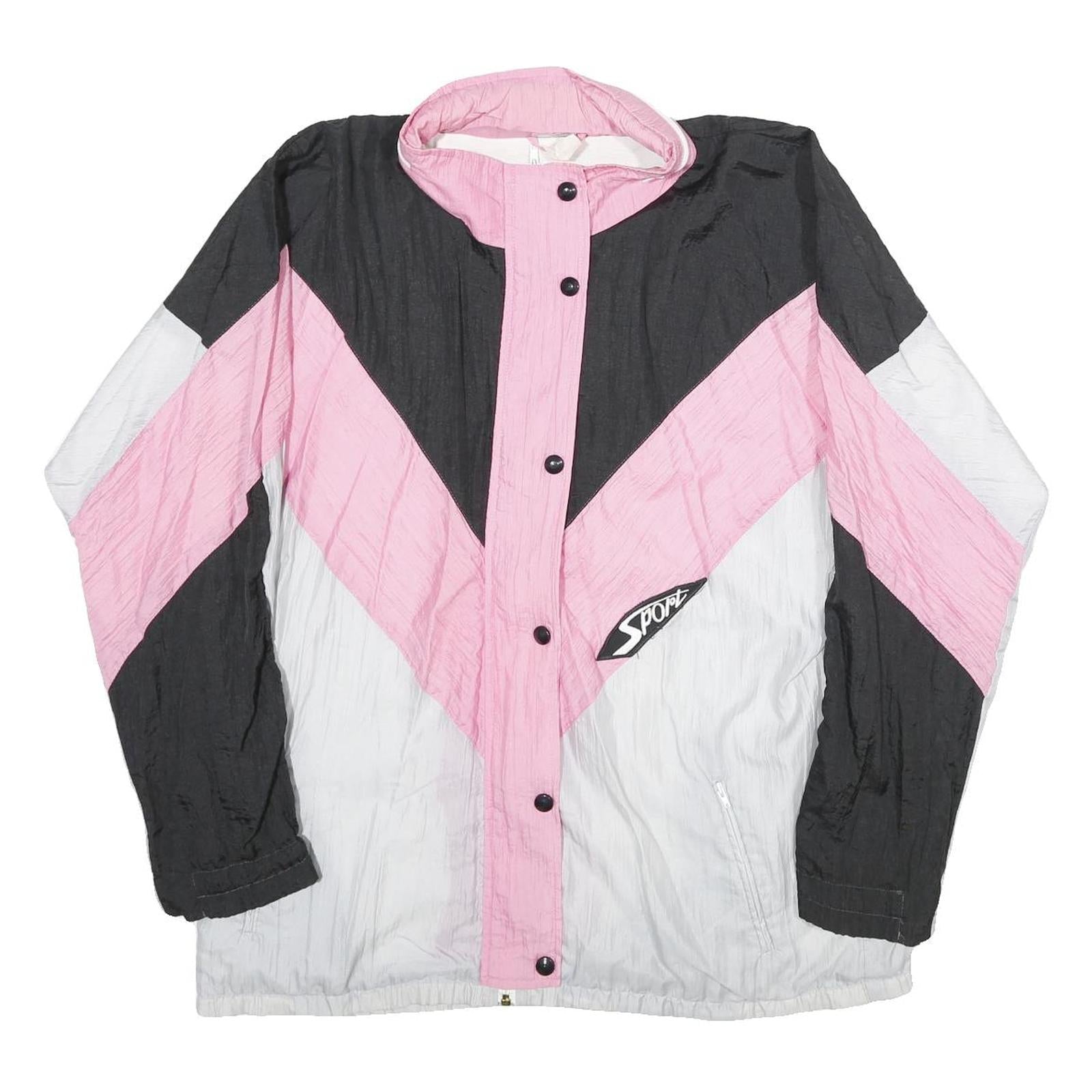 ACKERMANN Womens Black & Pink & White Sport Jacket UK 12 Polyamide Zip Refurbished - N/A refurbished available on Cerqular