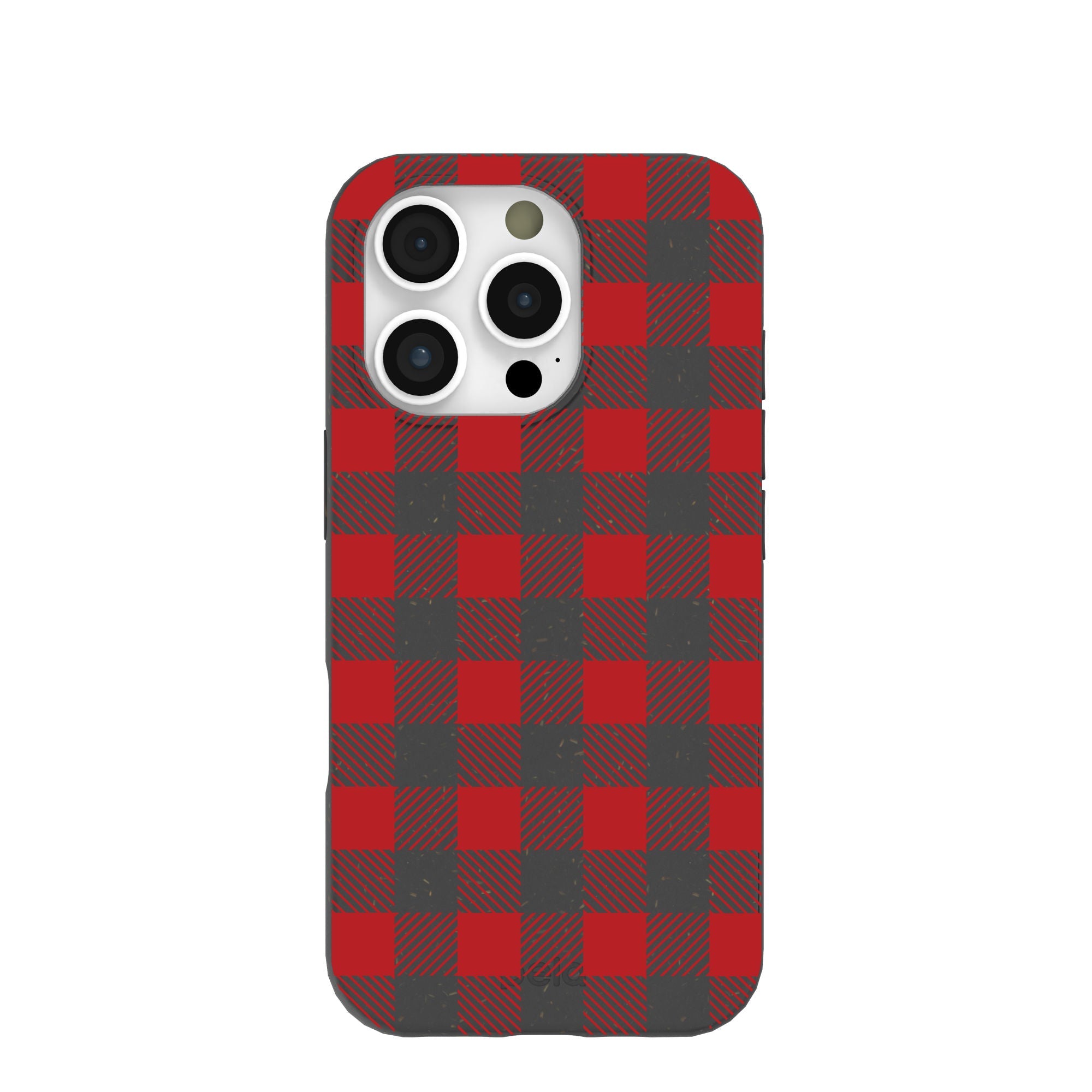 Black Flannel iPhone 16 Pro Case Refurbished - Pela Case refurbished available on Cerqular