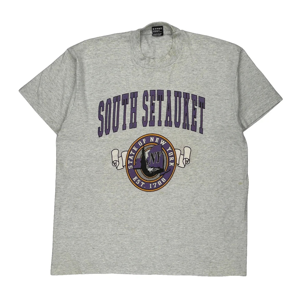 Fruit Of The Loom Single Stitch T-Shirt - XL Grey Cotton Blend Refurbished - Thrifted (note: this is a term often used to describe second- refurbished available on Cerqular