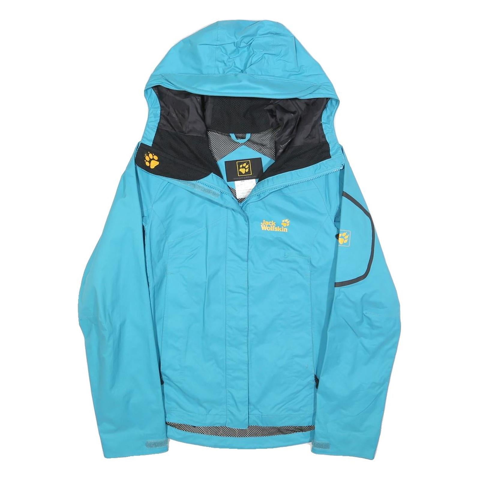 JACK WOLFSKIN Womens Blue Outdoor Jacket UK 8 Polyester Blend Zip Hooded Refurbished - N/A refurbished available on Cerqular