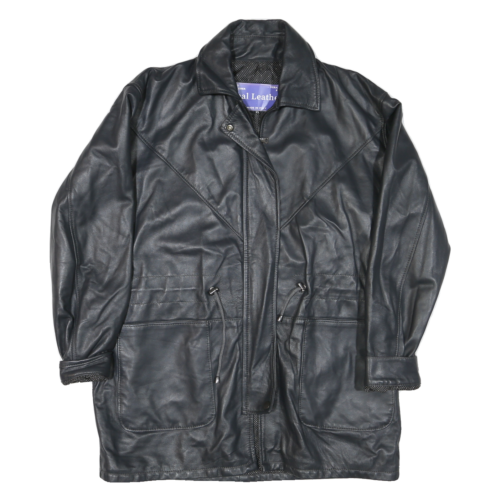 Mens Black Leather Classic Jacket XS Leather Zip Plain Stylish Lightweight Refurbished - N/A refurbished available on Cerqular
