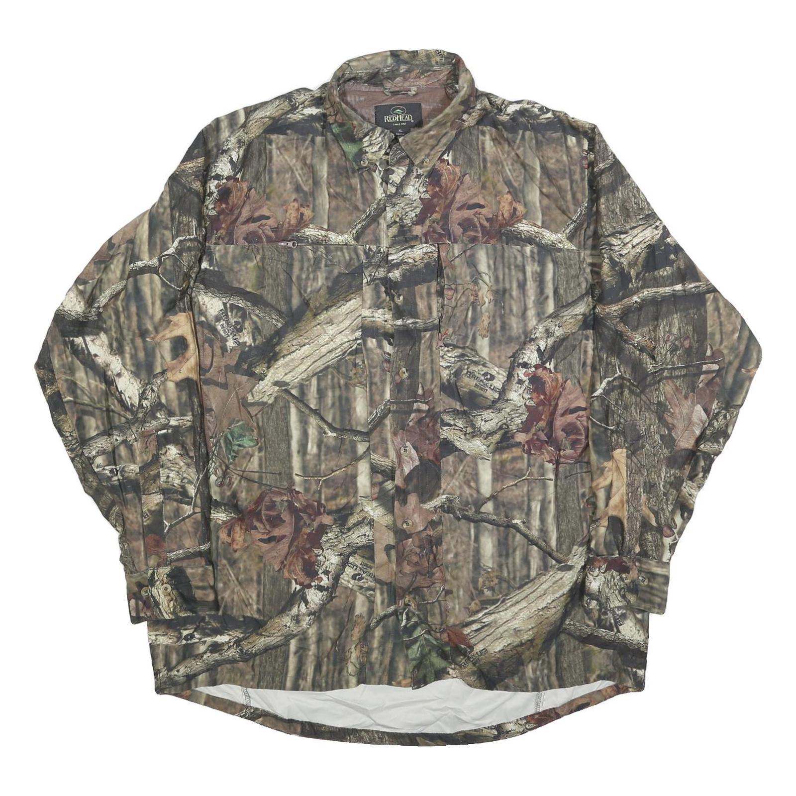 RED HEAD Mens Brown & Green Camouflage Shirt XL Polyester Blend Outdoor Hunting Refurbished - N/A refurbished available on Cerqular