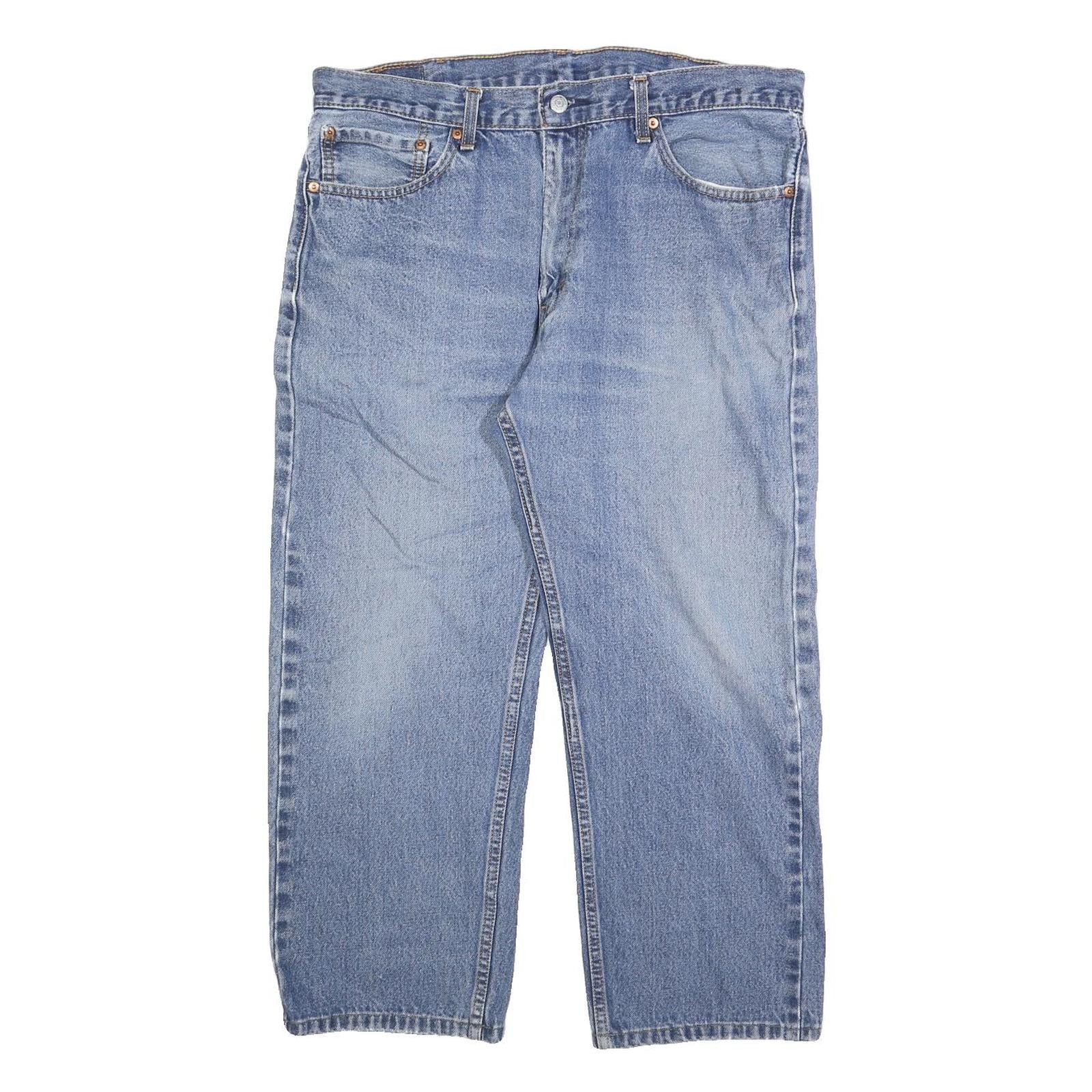 LEVI'S 505 Mens Jeans Blue Regular Straight Denim Medium W36 L25 Classic Zip Refurbished - N/A refurbished available on Cerqular