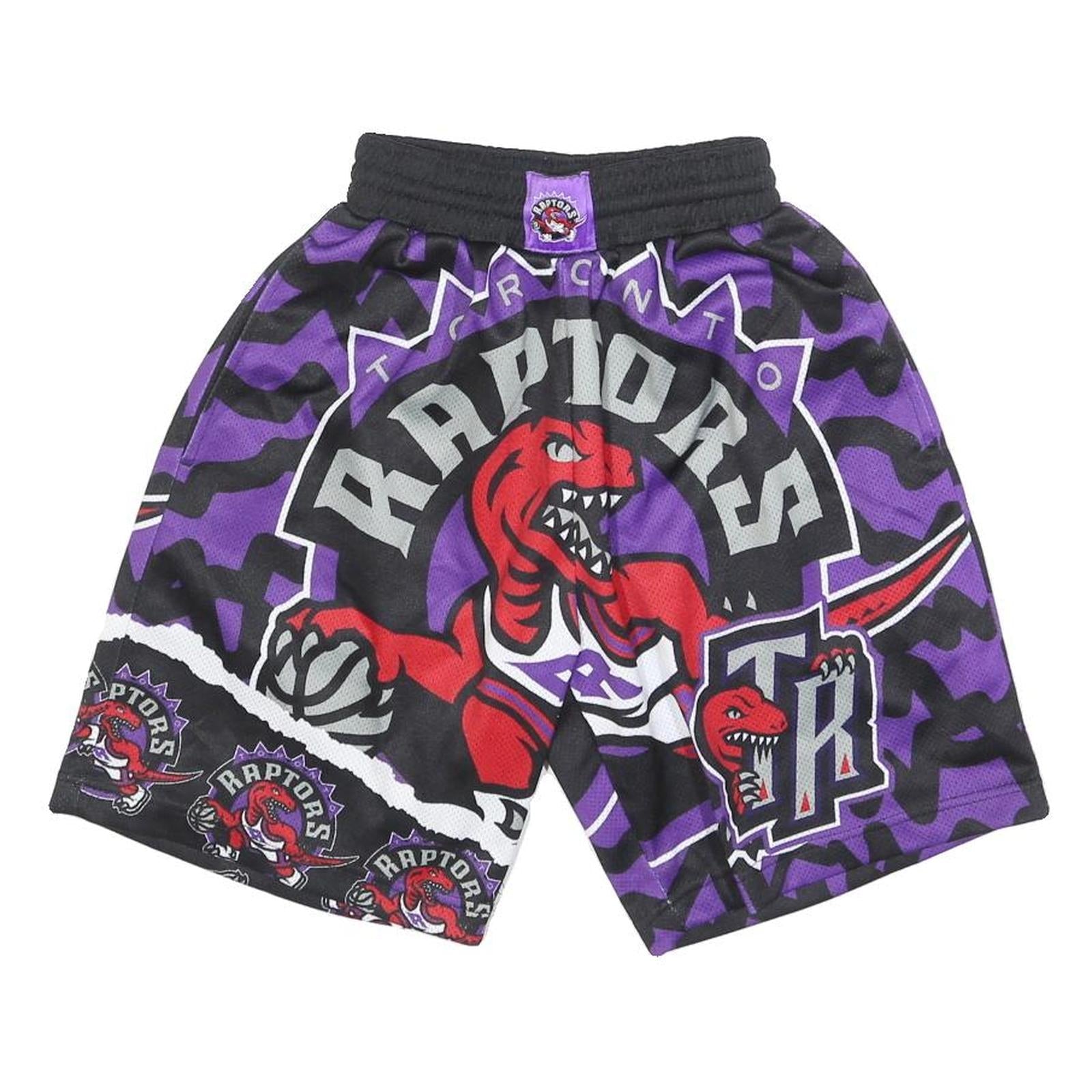 MITCHELL & NESS Mens Toronto Raptors Black & Purple Sports Basketball Shorts XS Refurbished - N/A refurbished available on Cerqular