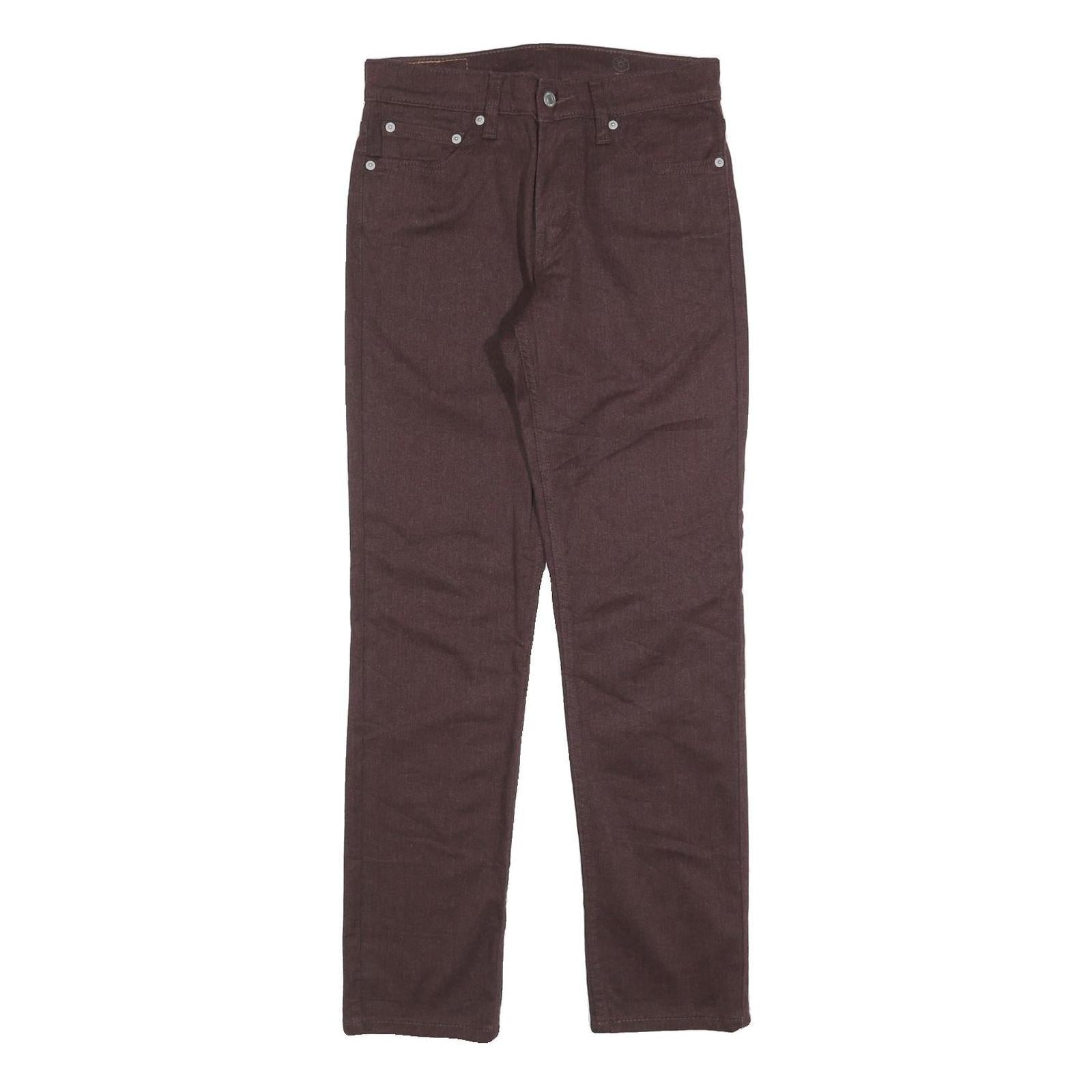 LEVI'S Mens Slim Brown Cotton Blend Slim Trousers W28 L30 Stretch Fit Zip Refurbished - N/A refurbished available on Cerqular