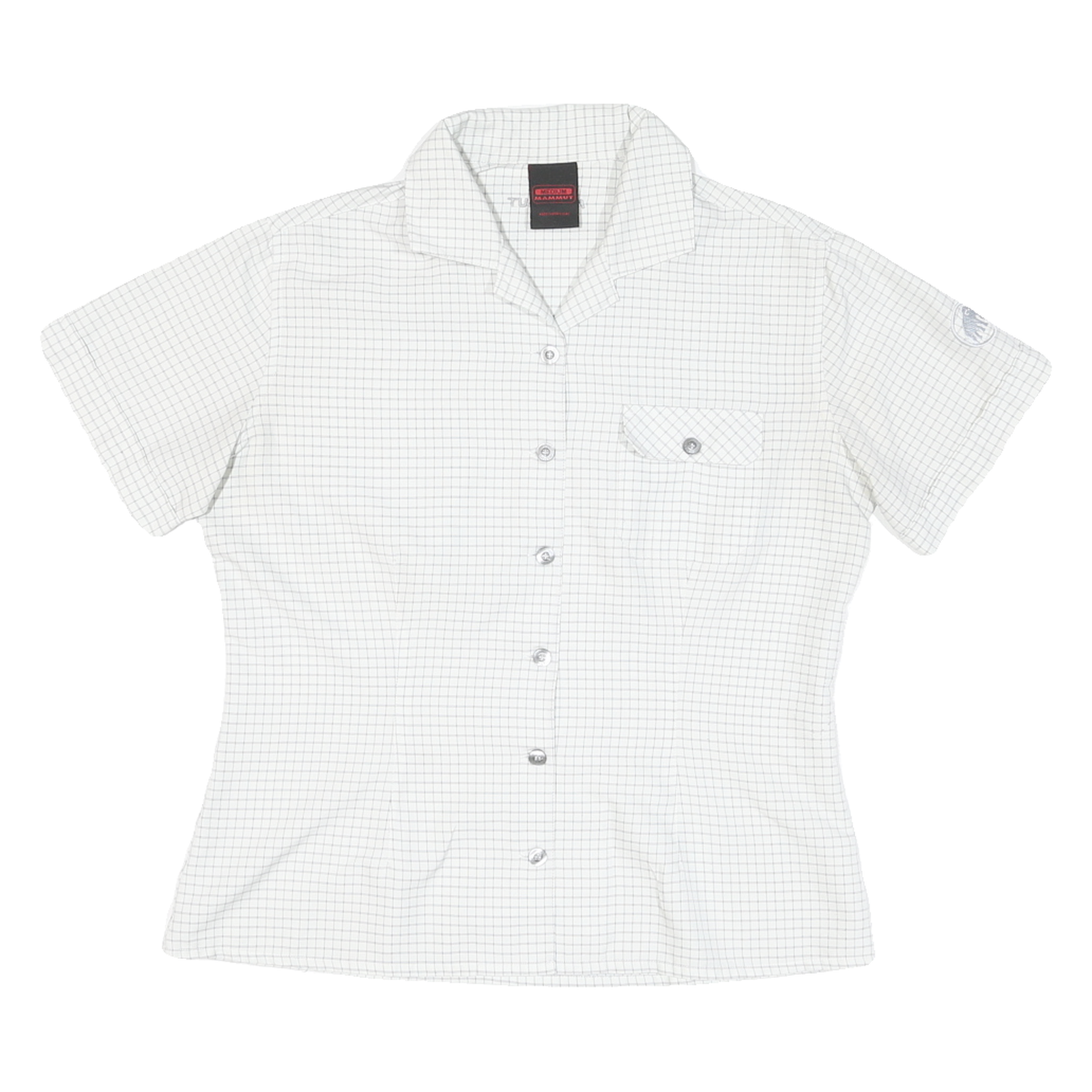 MAMMUT Womens White & Grey Checked Shirt M Short Sleeve Button Front Lightweight Refurbished - N/A refurbished available on Cerqular