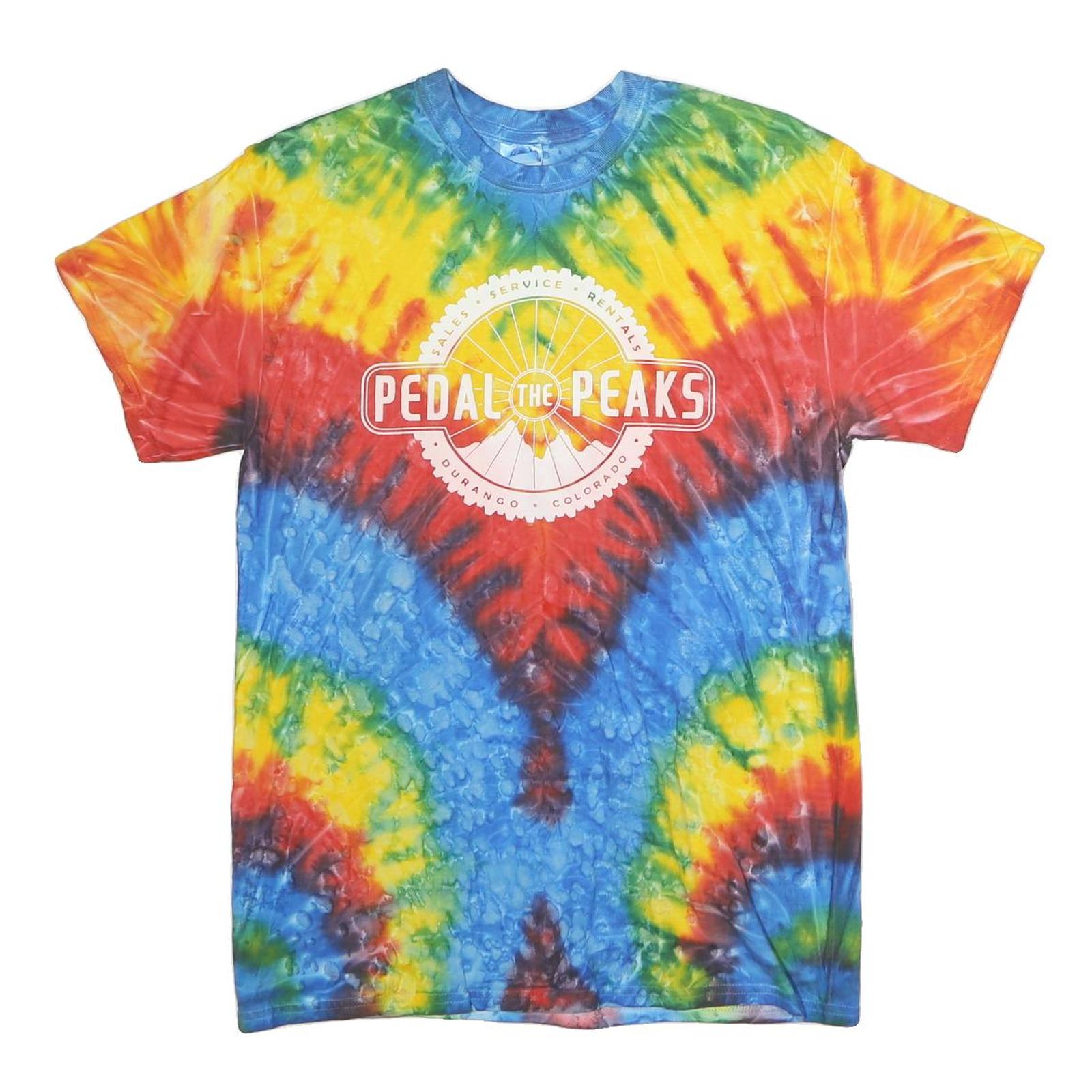 COLORTONE Mens Blue & Yellow Tie Dye Graphic T-Shirt M Short Sleeve Crew Neck Refurbished - N/A refurbished available on Cerqular