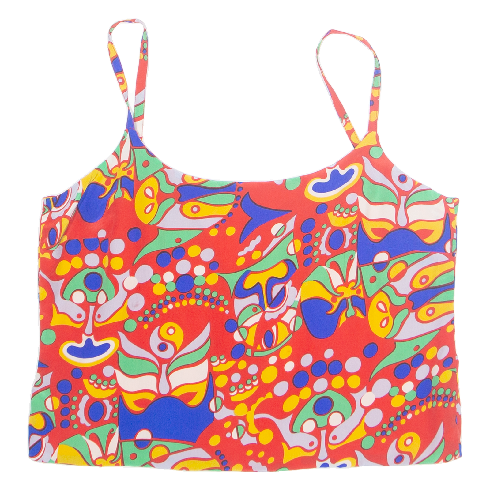 Womens Camisole Top Red Sleeveless Crazy Pattern M Refurbished - N/A refurbished available on Cerqular