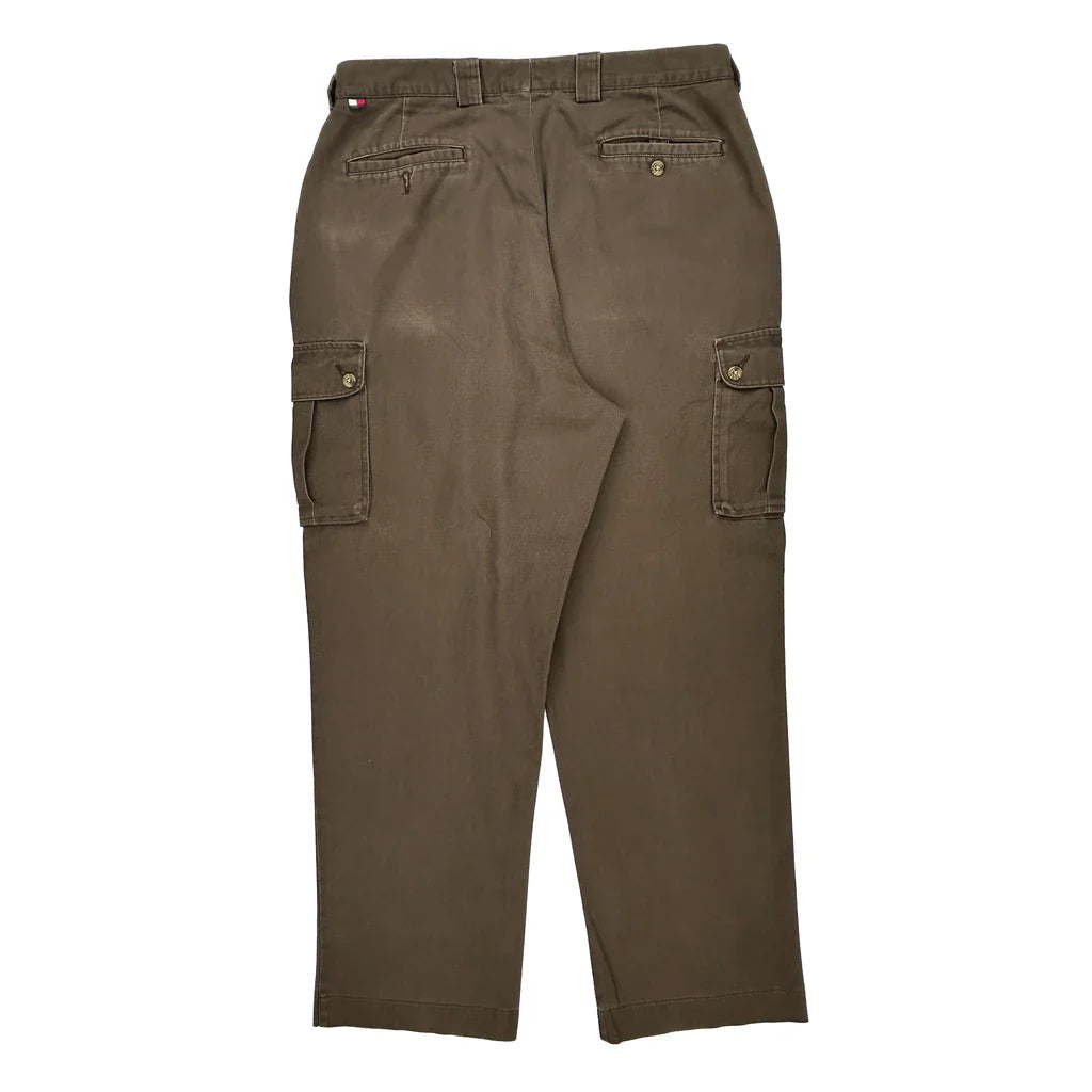 Tommy Hilfiger Cargo Trousers - 34W 30L Brown Cotton Refurbished - Thrifted (note: this is a term often used to describe second- refurbished available on Cerqular