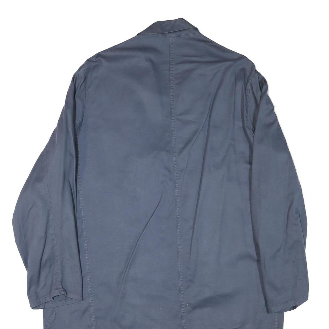 WORKER Mens Blue Cotton Blend Classic Jacket L Button Closure Plain Simple Refurbished - N/A refurbished available on Cerqular