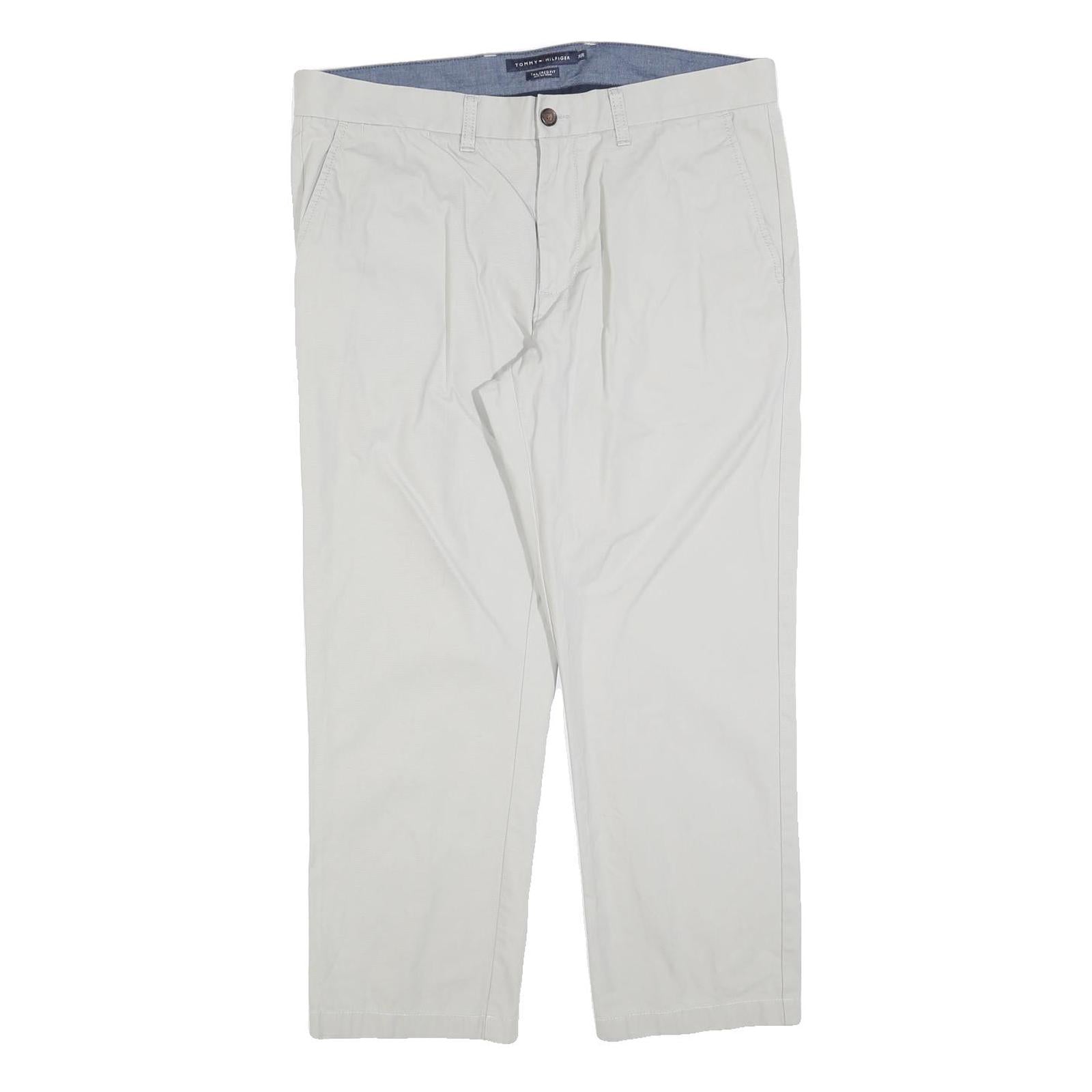 TOMMY HILFIGER Mens Cotton Blend Beige Regular Fit Straight Trousers W36 L30 Refurbished - N/A refurbished available on Cerqular