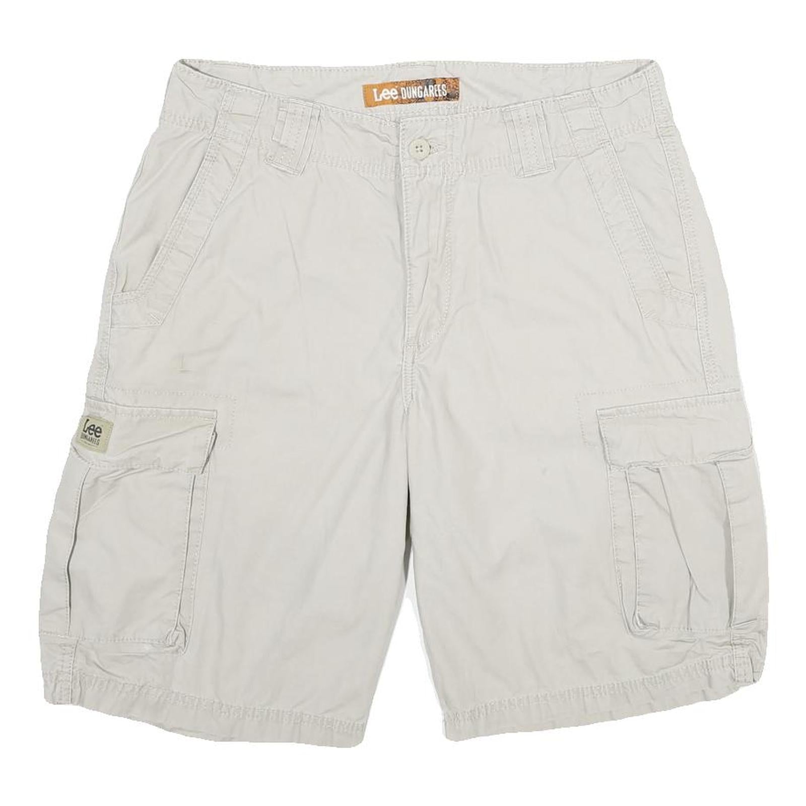 LEE Mens Shorts Beige Casual Cotton Cargo M W31 Pockets Comfortable Summer Refurbished - N/A refurbished available on Cerqular