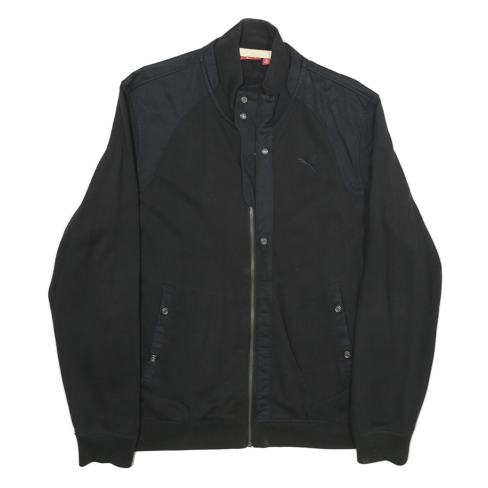 PUMA Mens Black Jacket L Cotton Plain Zip Casual Sportswear Refurbished - N/A refurbished available on Cerqular