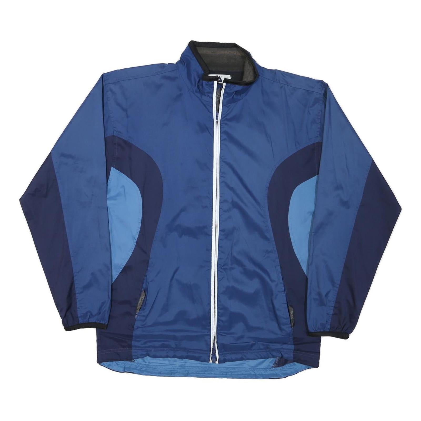 FILA Mens Blue & Navy Colourblock Jacket M Polyester Casual Zip Lightweight Refurbished - N/A refurbished available on Cerqular