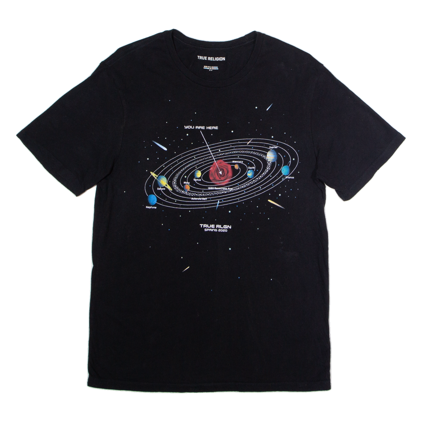 TRUE RELIGION Galaxy Print Mens T-Shirt Black Crew Neck S Refurbished - N/A refurbished available on Cerqular