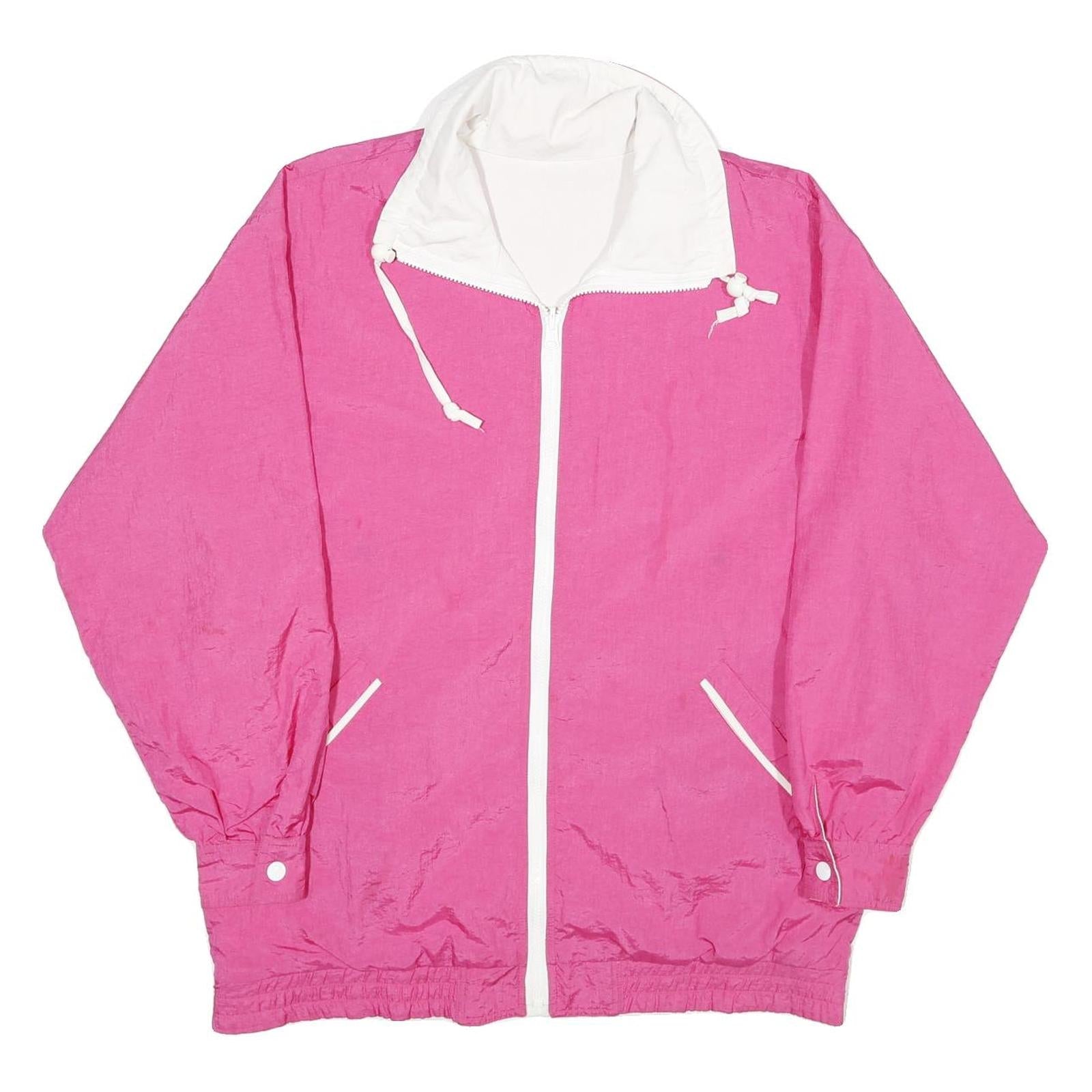 CABIN CREEK Womens Pink & White Zip Up Jacket M Polyester Blend Plain Refurbished - N/A refurbished available on Cerqular
