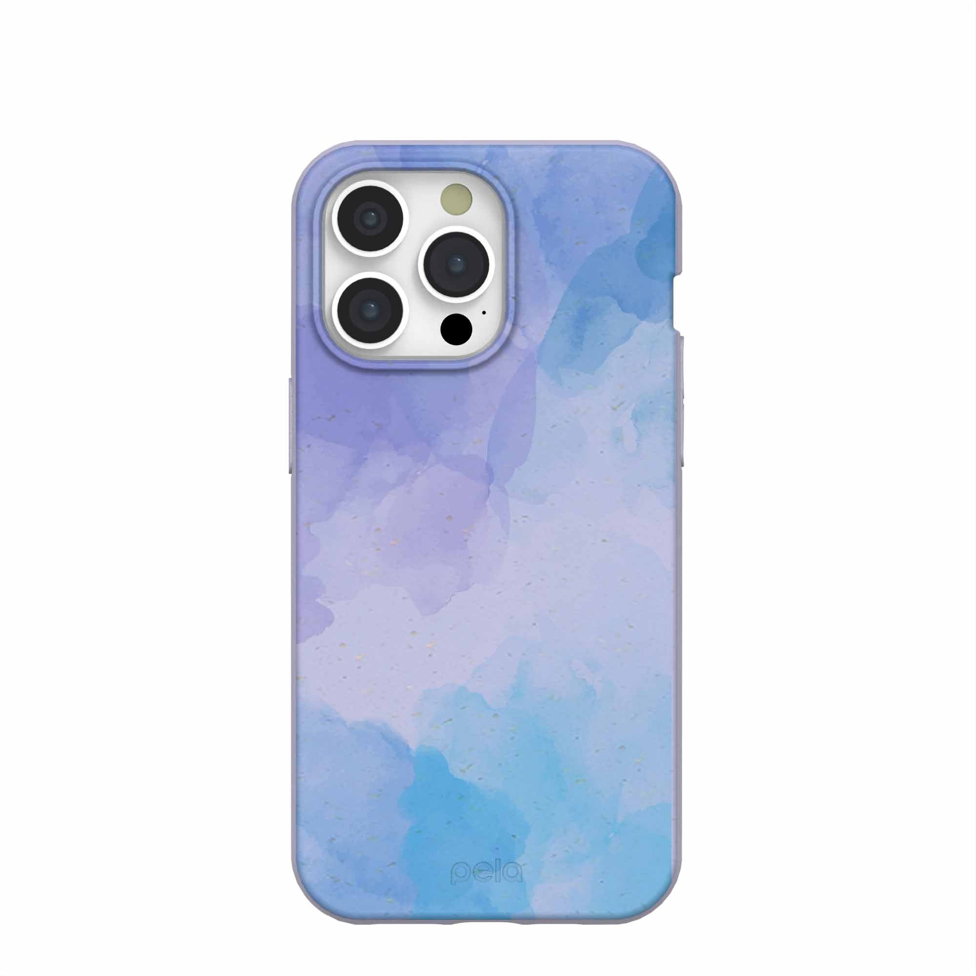 Lavender Blue Reflections iPhone 15 Pro Max Case Refurbished - Pela Case refurbished available on Cerqular
