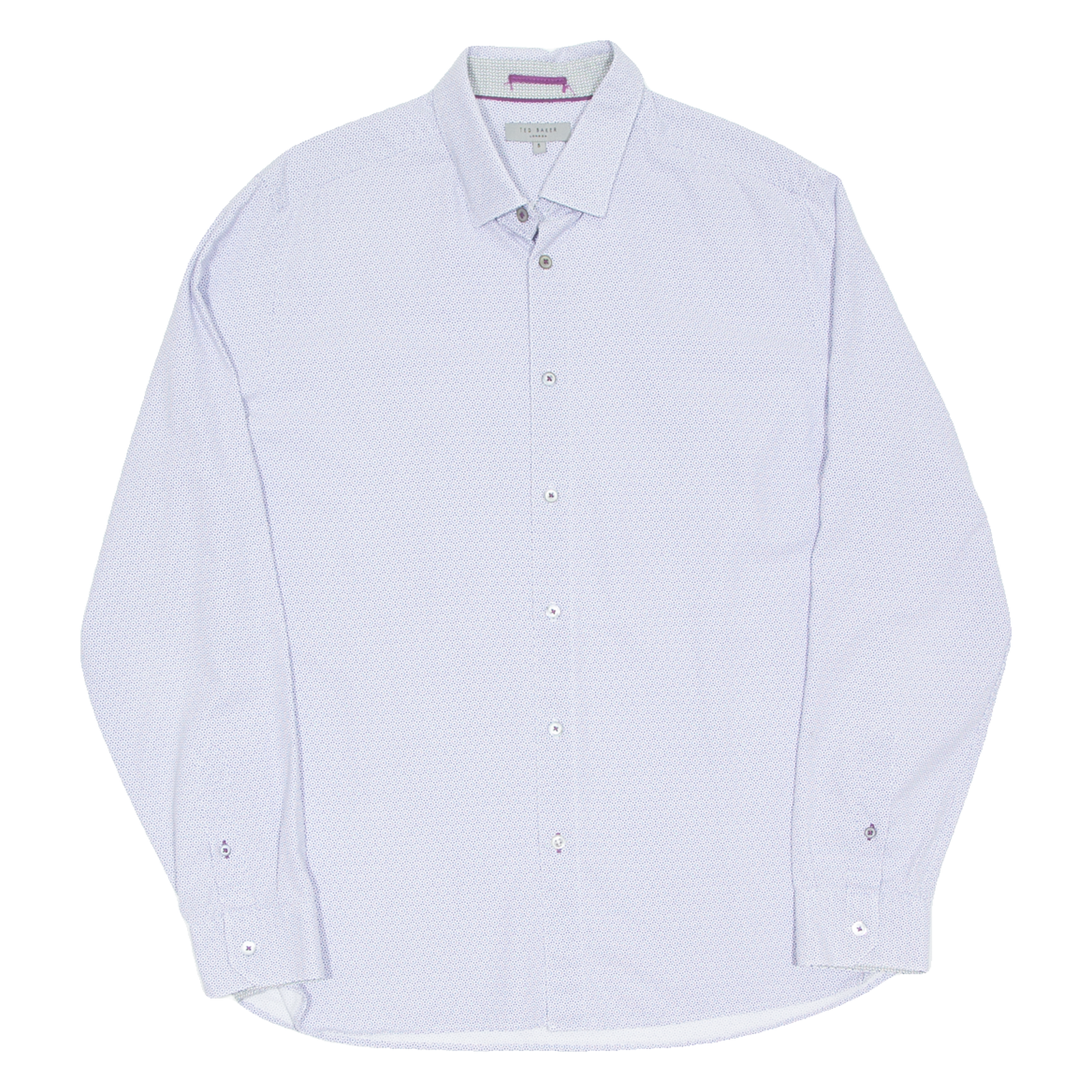 TED BAKER Mens Shirt Blue Spotted Long Sleeve L Refurbished - N/A refurbished available on Cerqular