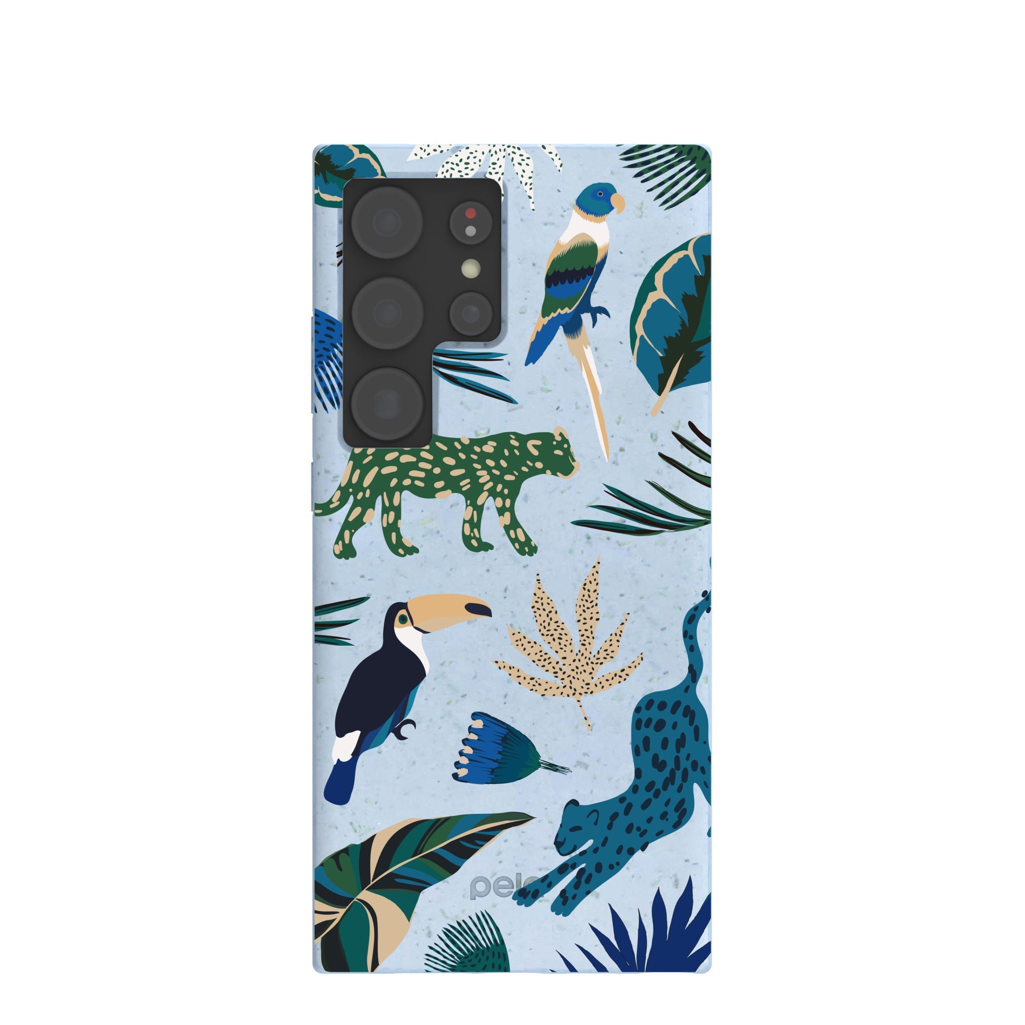 Powder Blue Tropical Rainforest Samsung Galaxy S24 Ultra Case Refurbished - Pela Case refurbished available on Cerqular