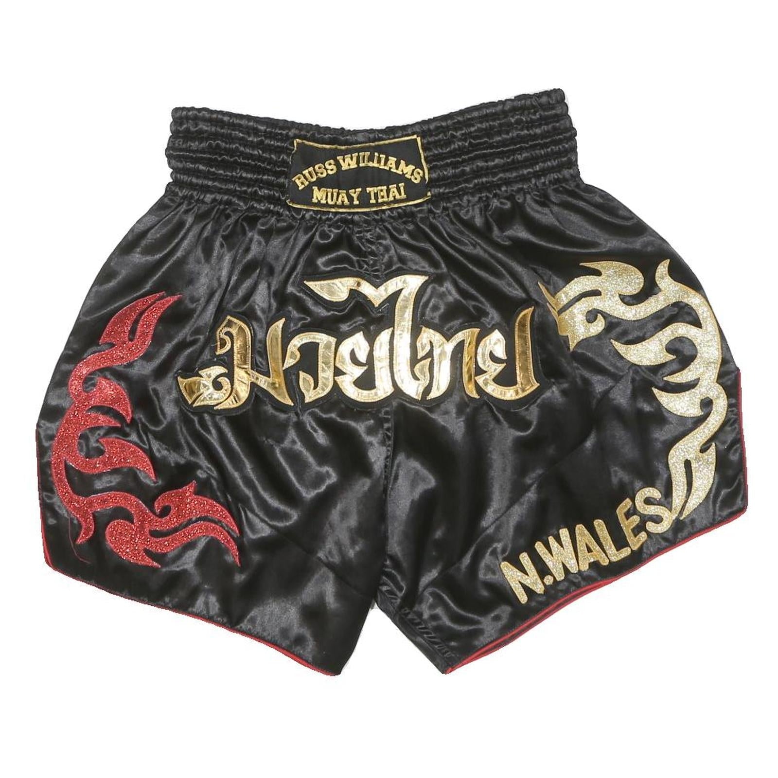 MUAY THAI Mens Shorts Black Gold Red Tribal 2XL W28 Muay Thai Boxing Refurbished - N/A refurbished available on Cerqular