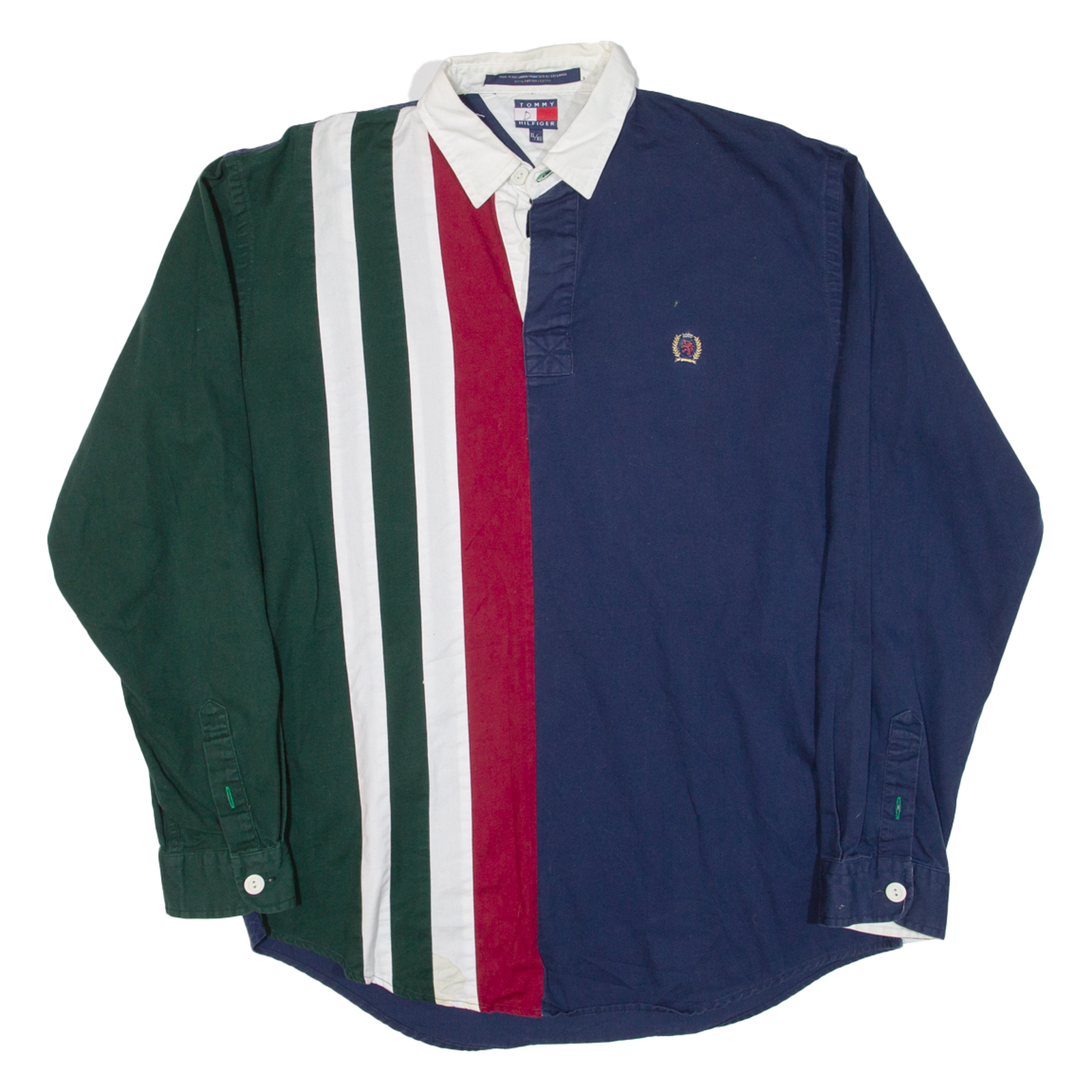 TOMMY HILFIGER Mens Polo Shirt Blue Striped Long Sleeve XL Refurbished - N/A refurbished available on Cerqular
